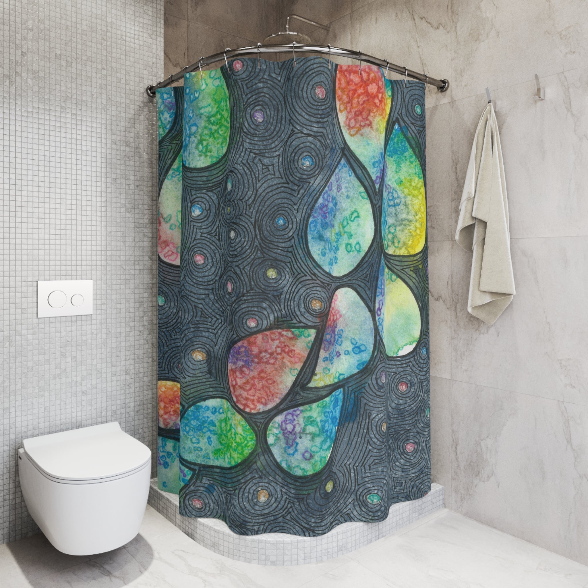 Beautiful Shower Curtains to Refresh Your Bathroom. Colourful Abstract Designs. Perfect For Your Bathroom or Special House-Warming Gift #30 Give Us A Minute