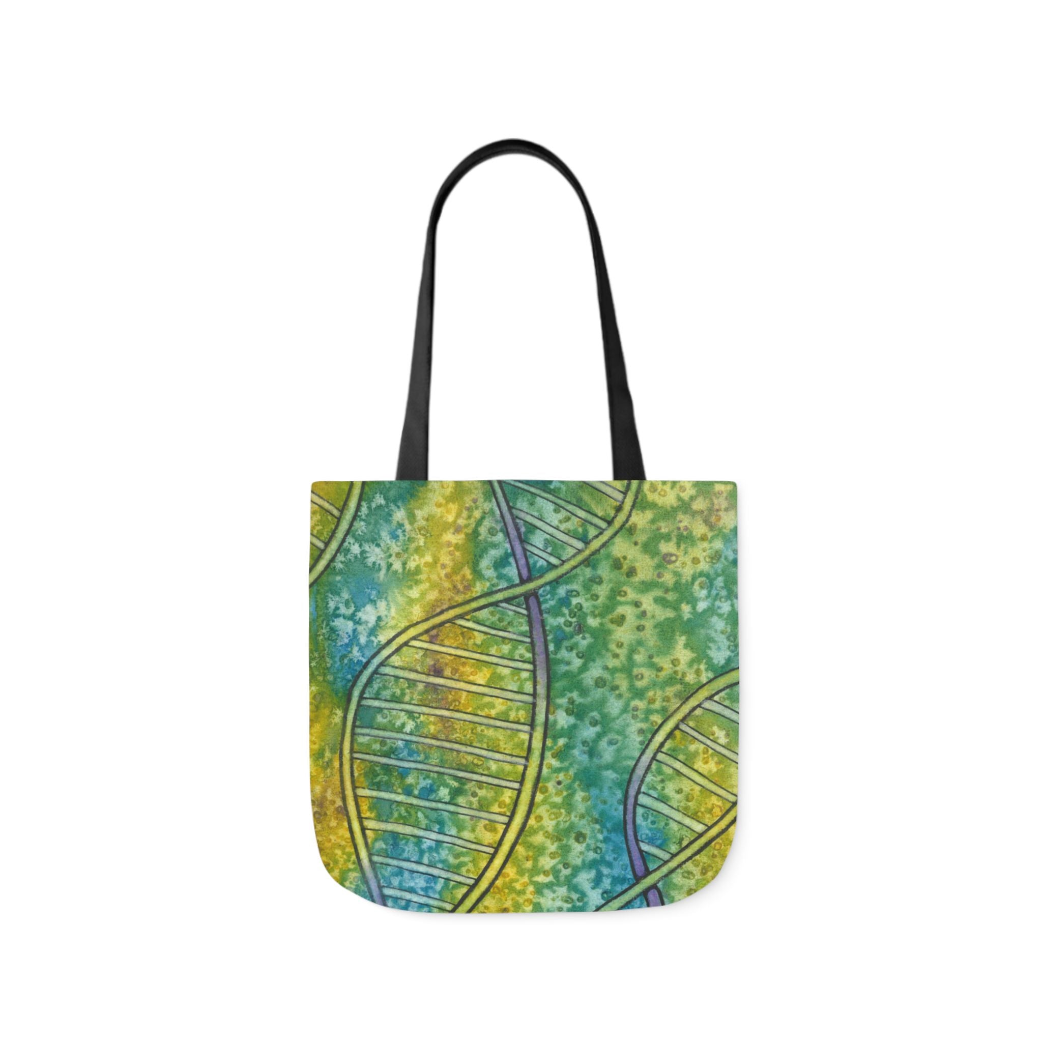Canvas Tote Bags, Colourful Abstract Designs, 5-Color Straps, 3 Sizes.  For Family and friends or a Special Gift #99 Crop Of DNA