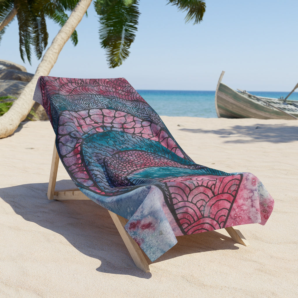 Colourful Abstract Beach Towels, Cotton Loop backing for Durability, 2 Sizes.  For Family and friends or a Special Gift #92 The Goddess Lives