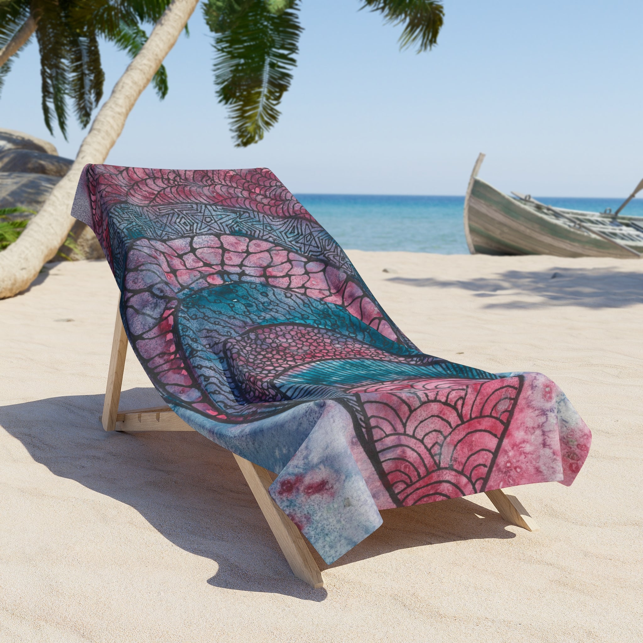 Colourful Abstract Beach Towels, Cotton Loop backing for Durability, 2 Sizes.  For Family and friends or a Special Gift #92 The Goddess Lives