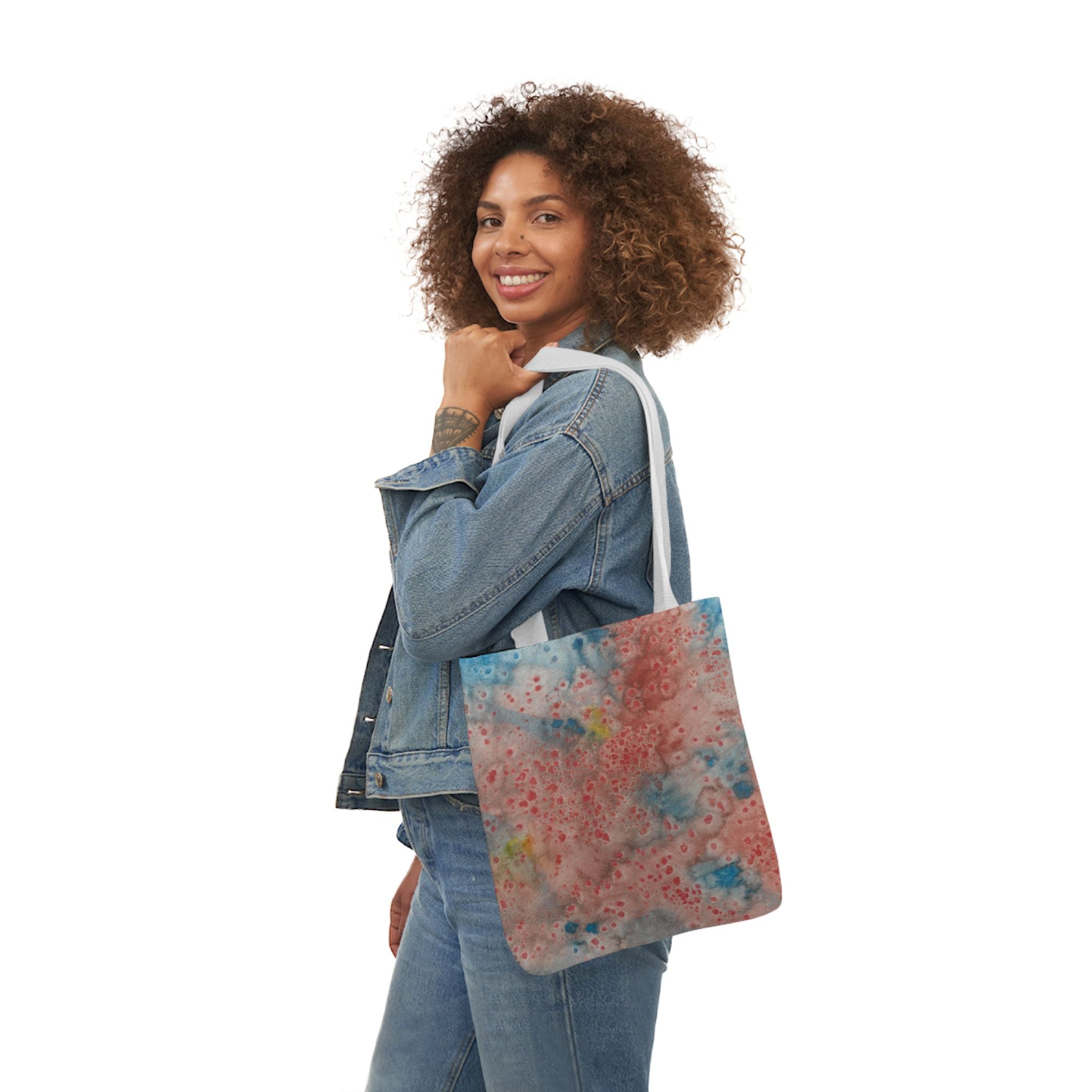 Canvas Tote Bags, Colourful Abstract Designs, 5-Color Straps, 3 Sizes.  For Family and friends or a Special Gift #53 The Reef