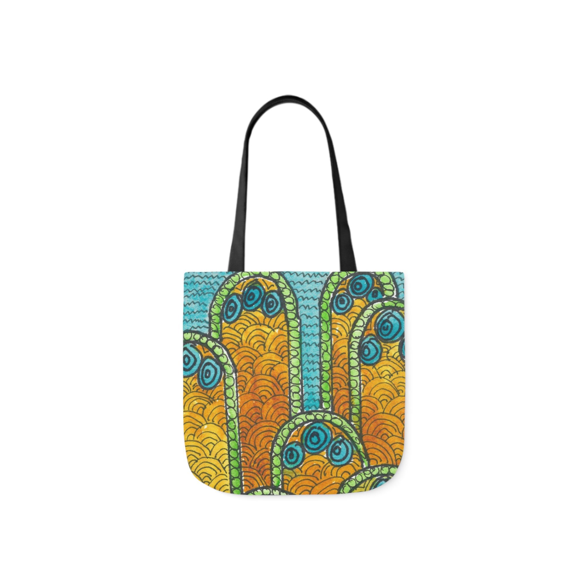 Canvas Tote Bags, Colourful Abstract Designs, 5-Color Straps, 3 Sizes.  For Family and friends or a Special Gift #87 Belgrade Impressions