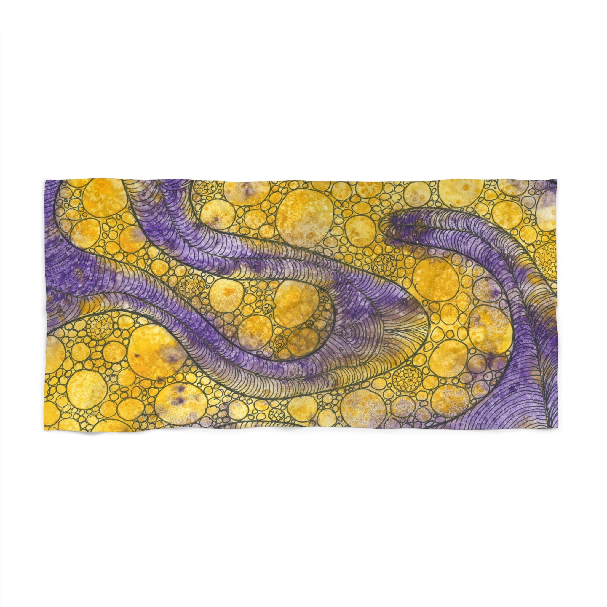 Colourful Abstract Beach Towels, Cotton Loop backing for Durability, 2 Sizes.  For Family and friends or a Special Gift #64 Is Now A Good Time
