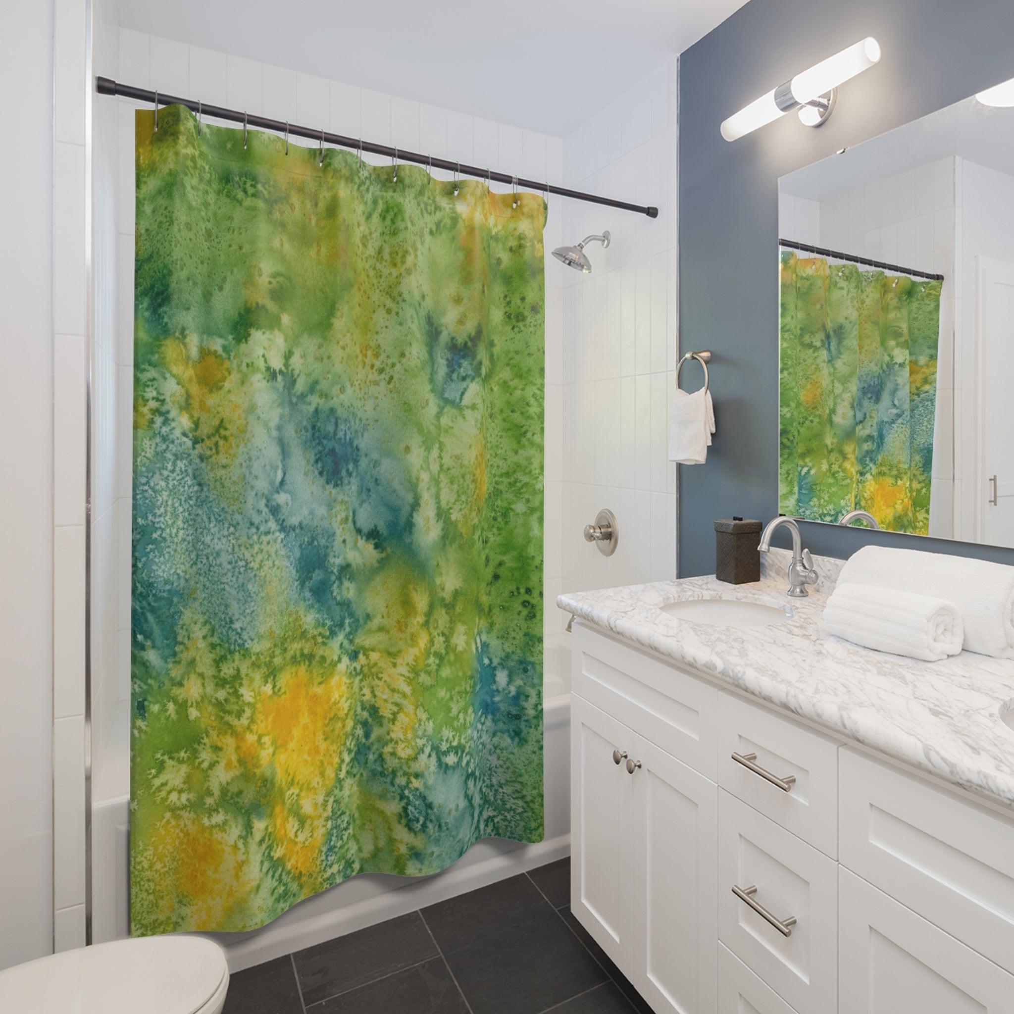 Beautiful Shower Curtains to Refresh Your Bathroom. Colourful Abstract Designs. Perfect For Your Bathroom or Special House-Warming Gift #52 View From Above