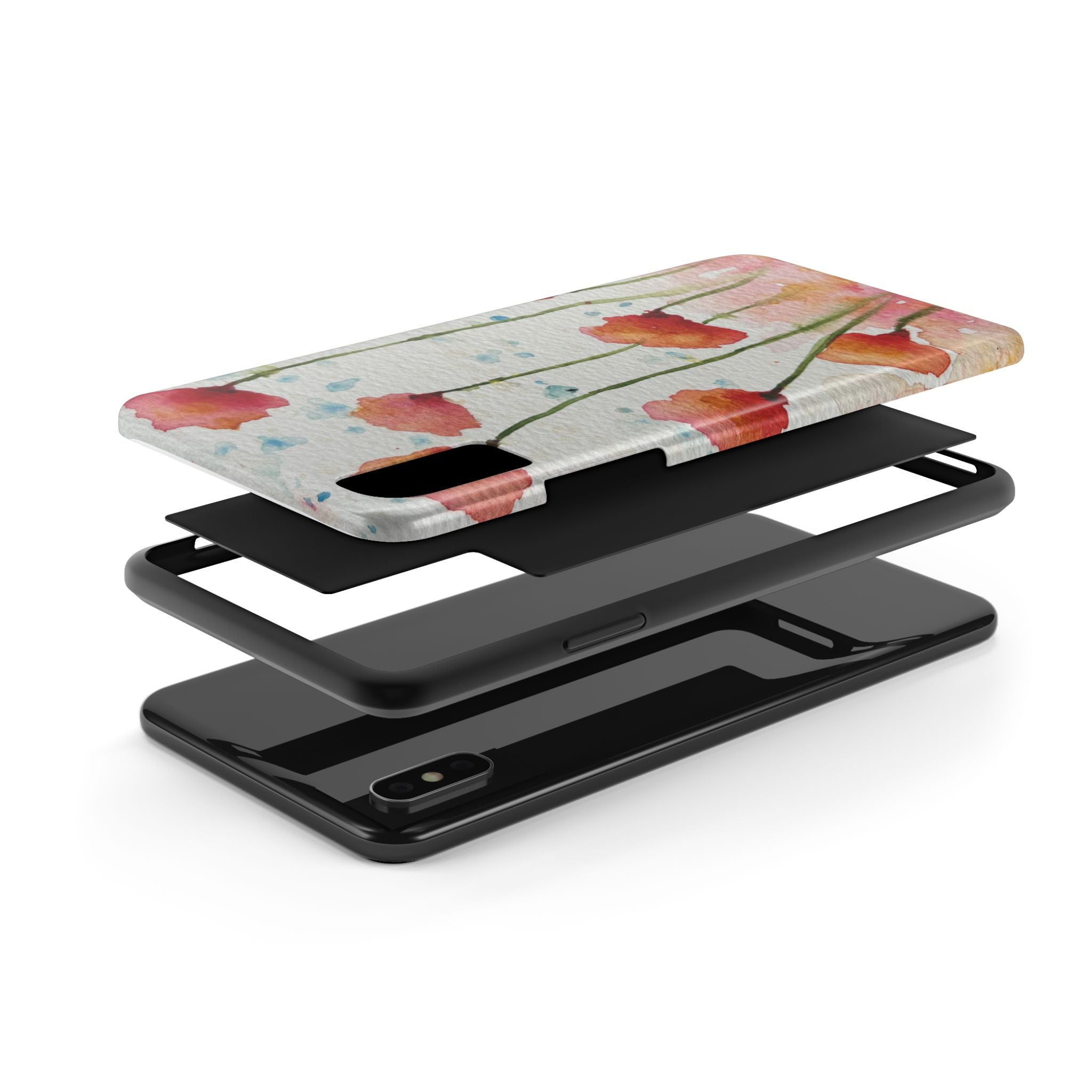 Tough Phone Case - All iPhones and Samsung Galaxys - Exciting Abstract Design #94 Poppies Galore