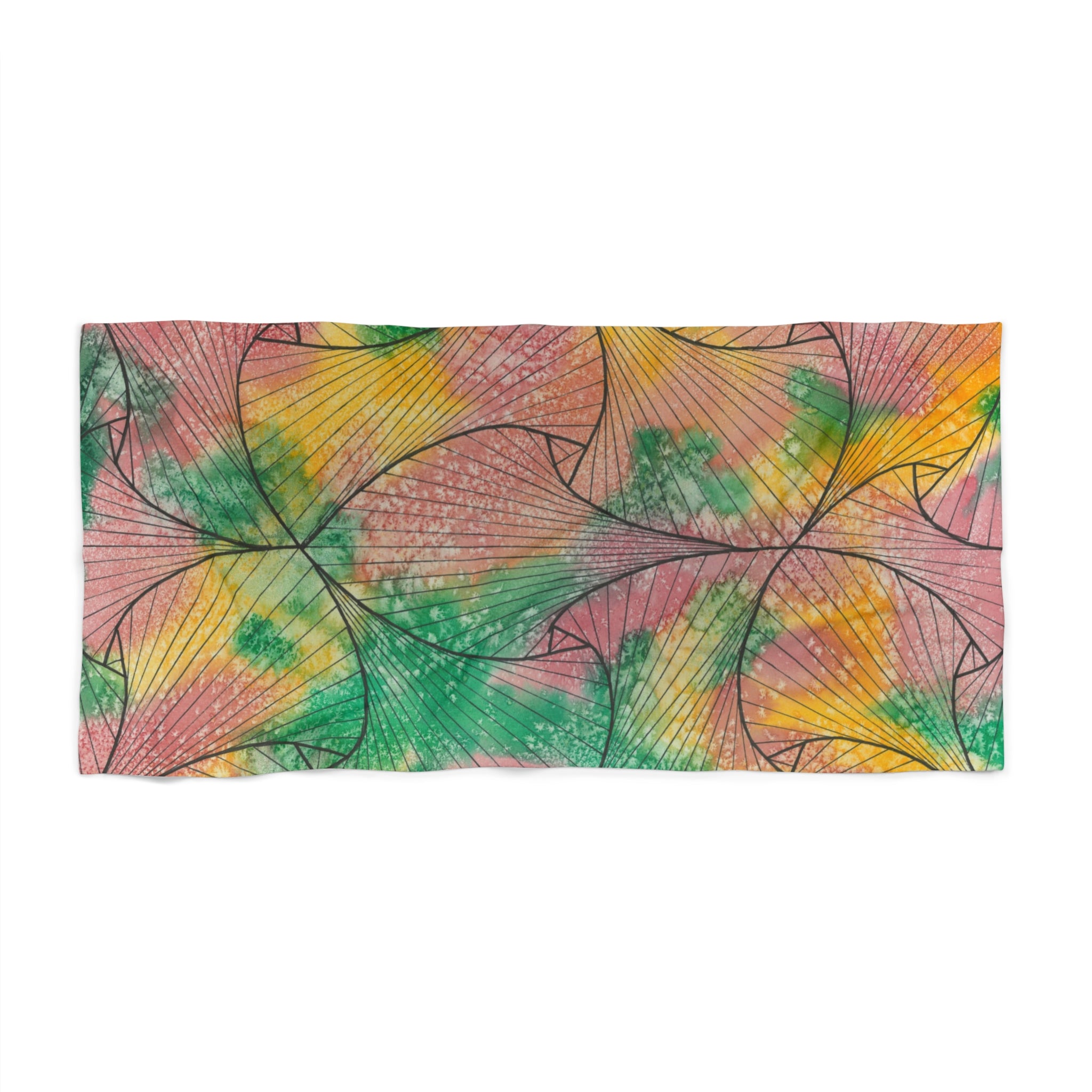 Colourful Abstract Beach Towels, Cotton Loop backing for Durability, 2 Sizes.  For Family and friends or a Special Gift #49 Health and Wellbeing