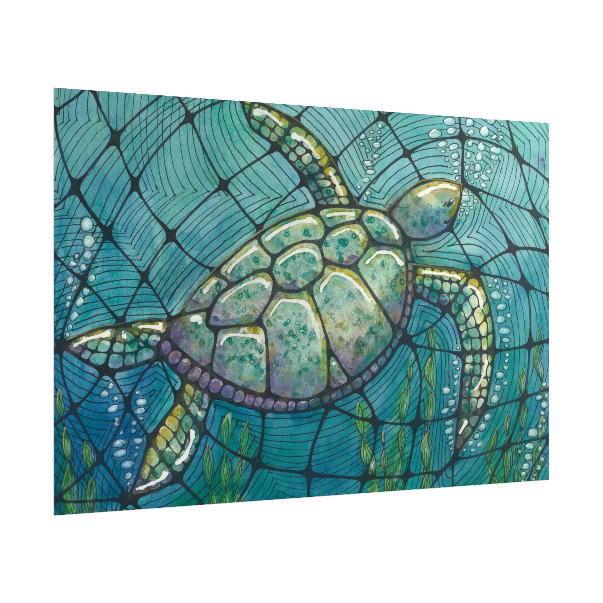 Large Colourful Wall Art, Posters & Prints, For Office, Bedroom or Living Room, or Special Gift #73 Turtling Along
