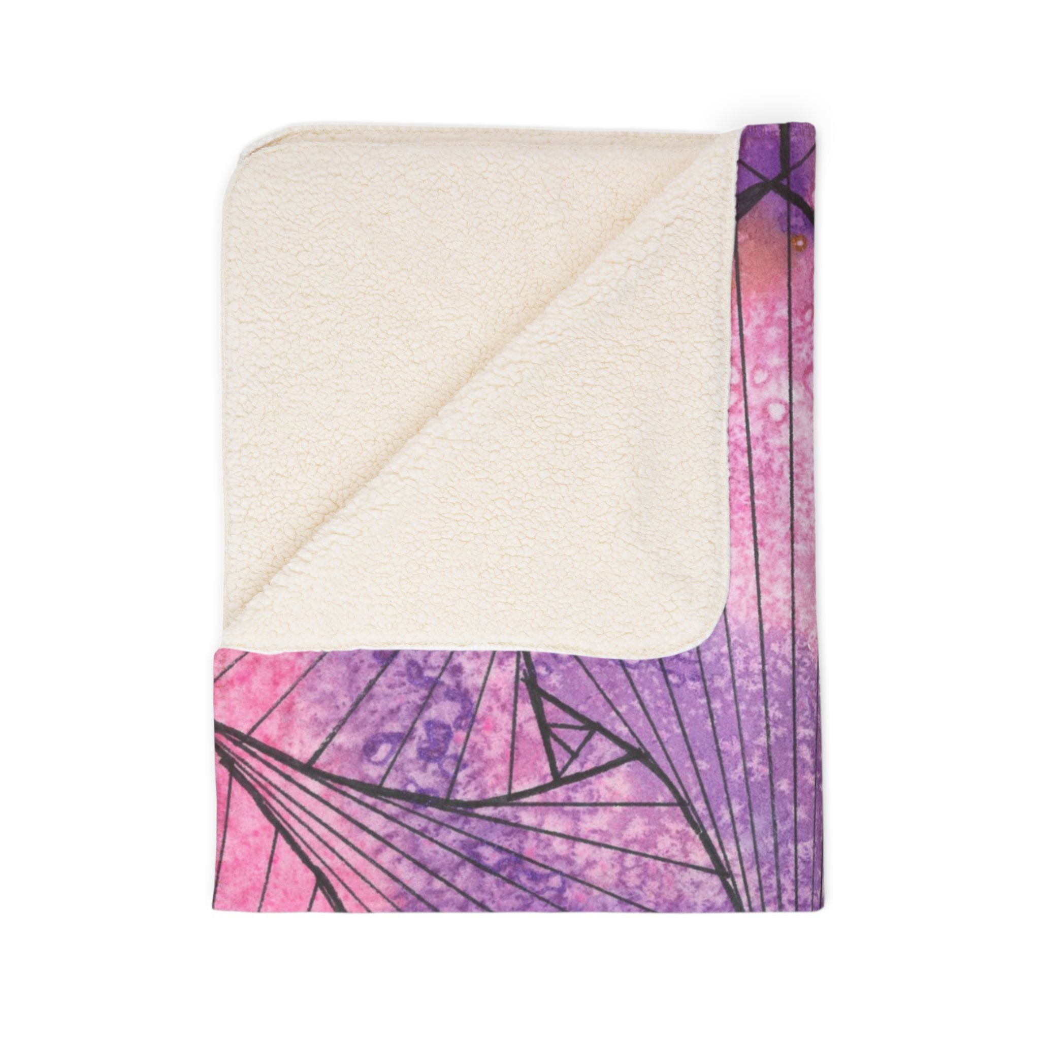 Fleece Throw Blanket, Textured Sherpa Underside, Hemmed, 2 Sizes. Colourful Abstract Design. Perfect for Bedroom, Living Room, or Special Gift #34 There's Always Hope