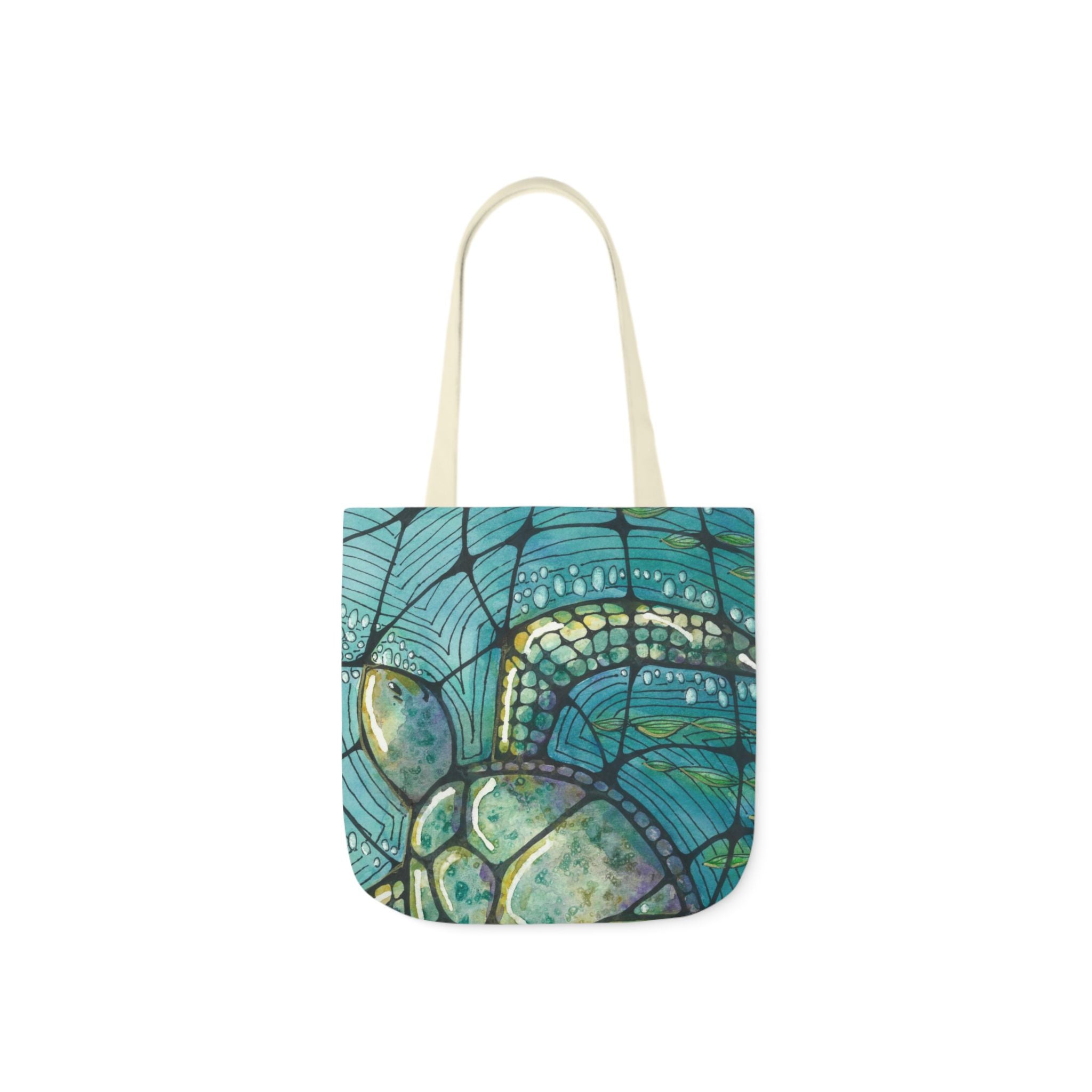 Canvas Tote Bags, Colourful Abstract Designs, 5-Color Straps, 3 Sizes.  For Family and friends or a Special Gift #73 Turtling Along