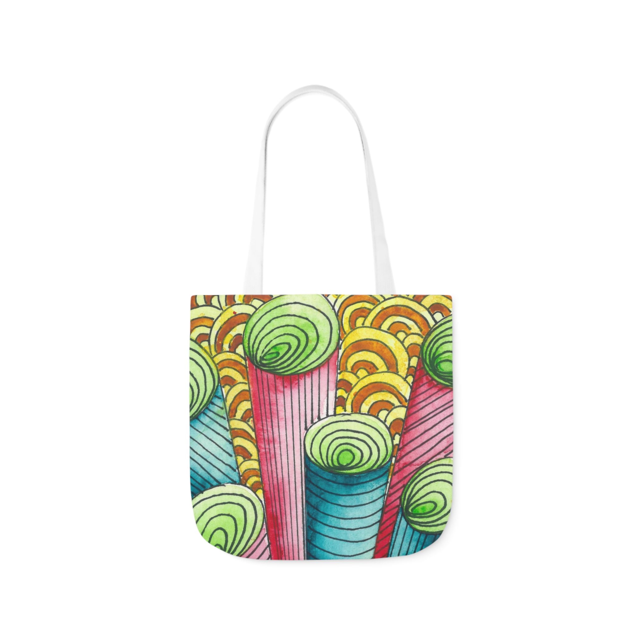 Canvas Tote Bags, Colourful Abstract Designs, 5-Color Straps, 3 Sizes.  For Family and friends or a Special Gift #93 On A Mission