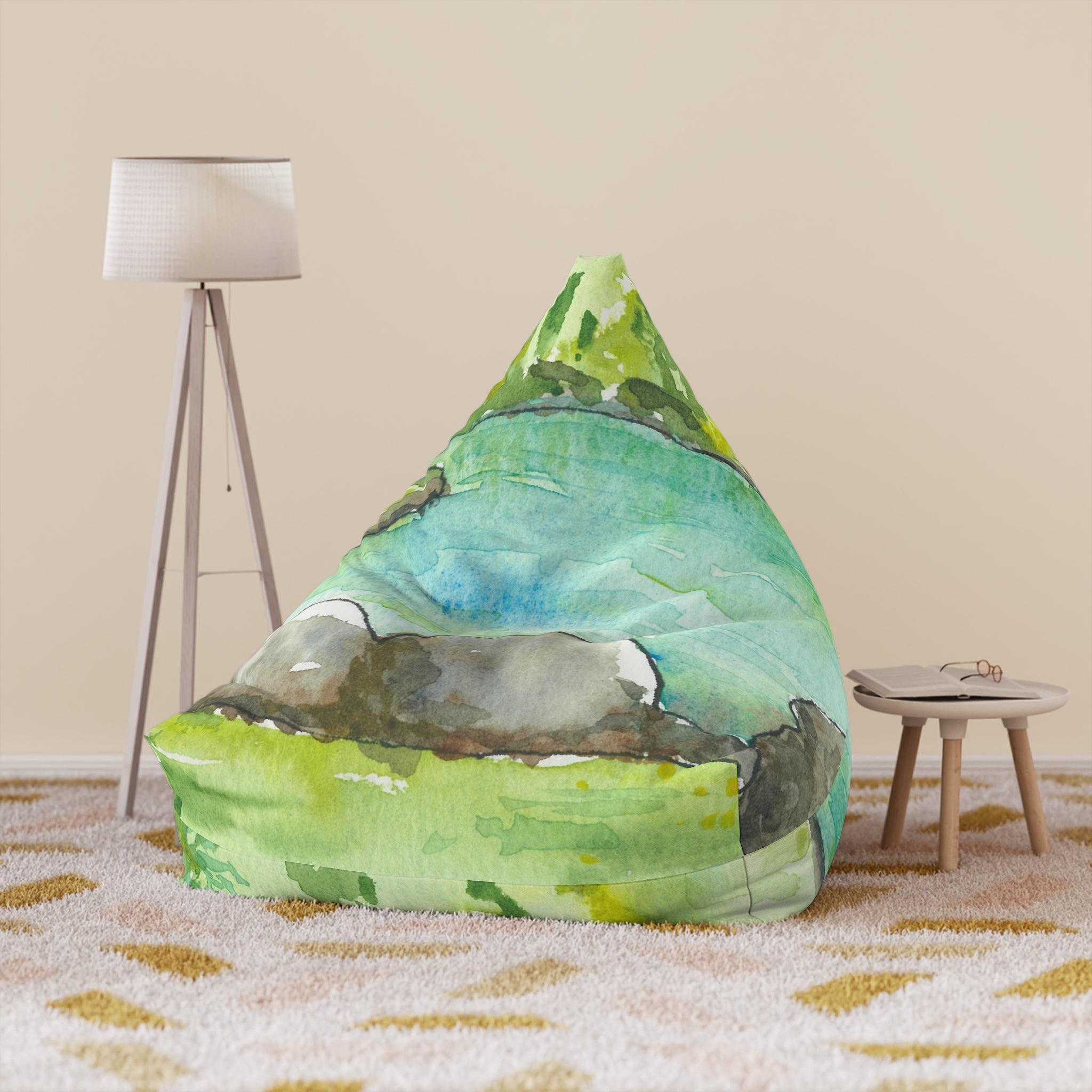 Bean Bag Chair Covers For Indoor & Outdoor - 2 Sizes - Exciting Abstract Design #88 Tara River - Serbia