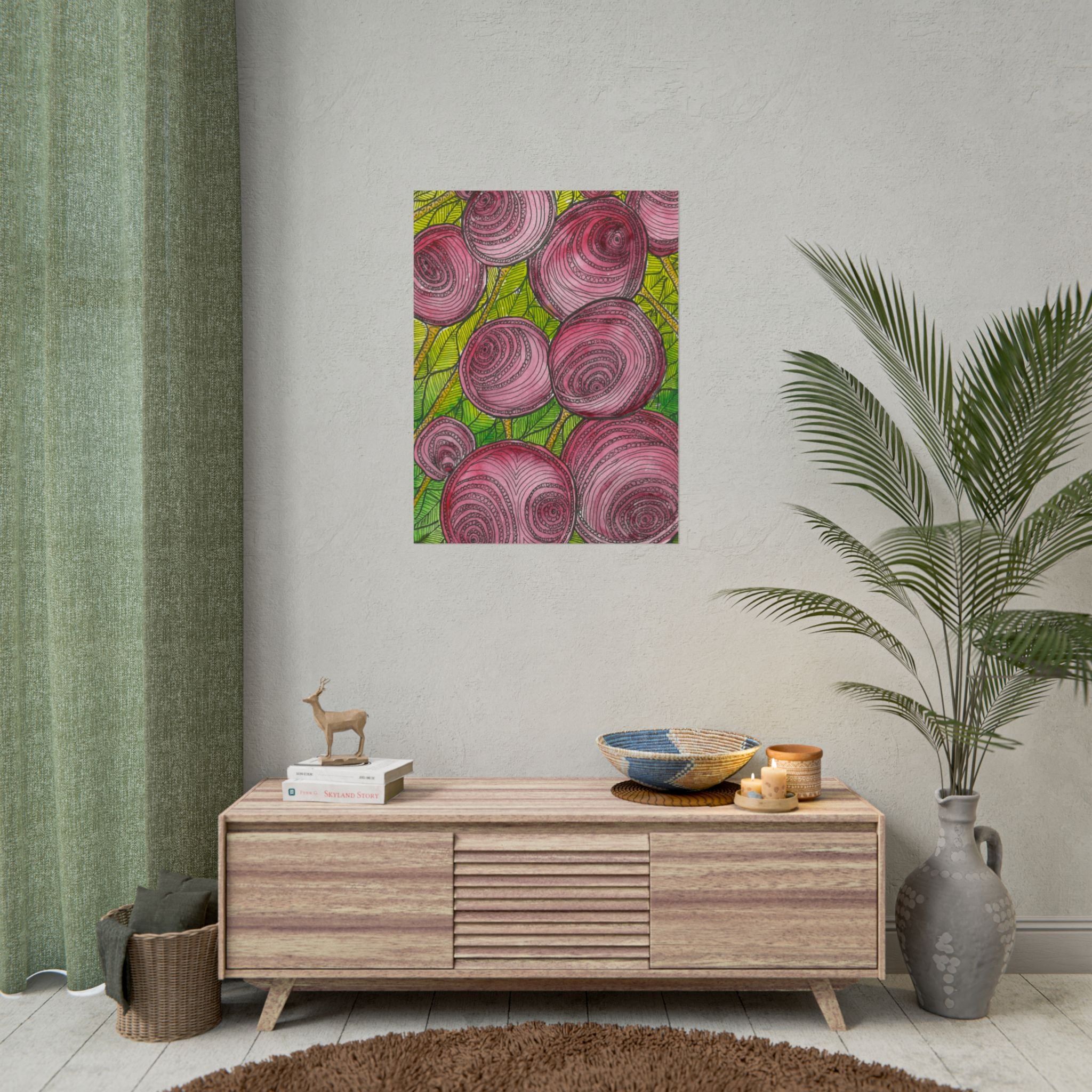 Large Colourful Wall Art, Posters & Prints, For Office, Bedroom or Living Room, or Special Gift #9 Spaced Blossoms