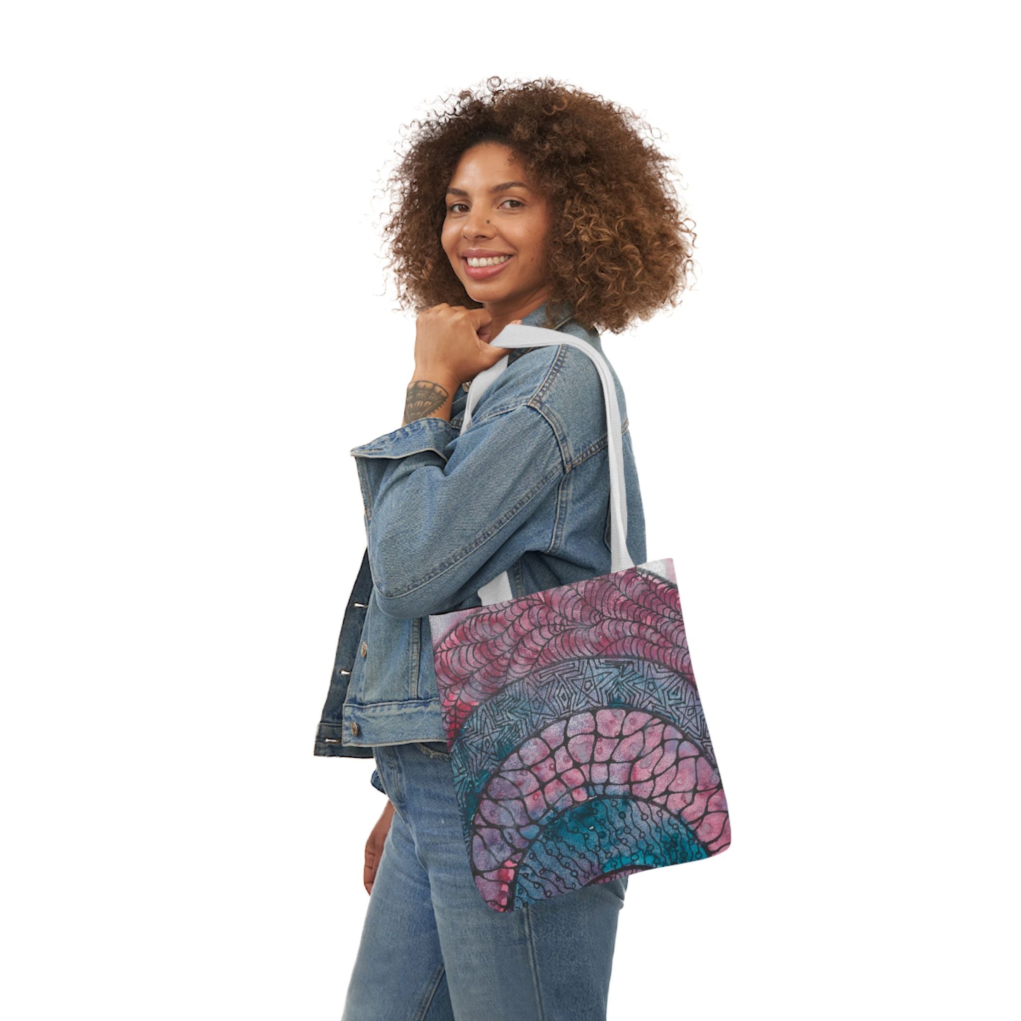 Canvas Tote Bags, Colourful Abstract Designs, 5-Color Straps, 3 Sizes.  For Family and friends or a Special Gift #92 The Goddess Lives