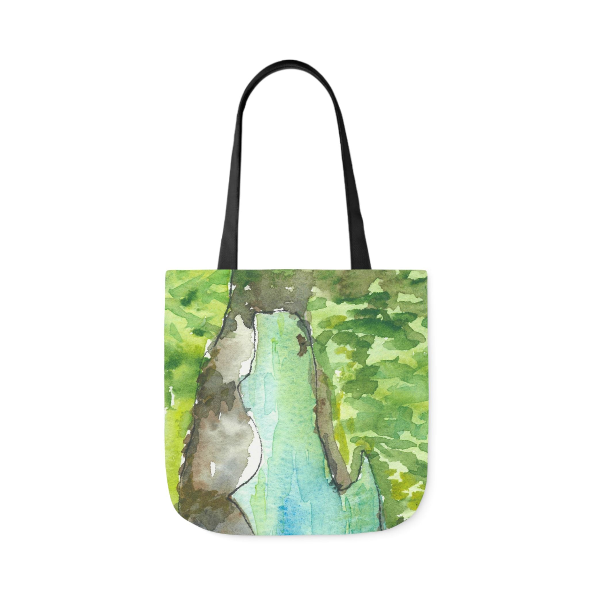 Canvas Tote Bags, Colourful Abstract Designs, 5-Color Straps, 3 Sizes.  For Family and friends or a Special Gift #88 Tara River