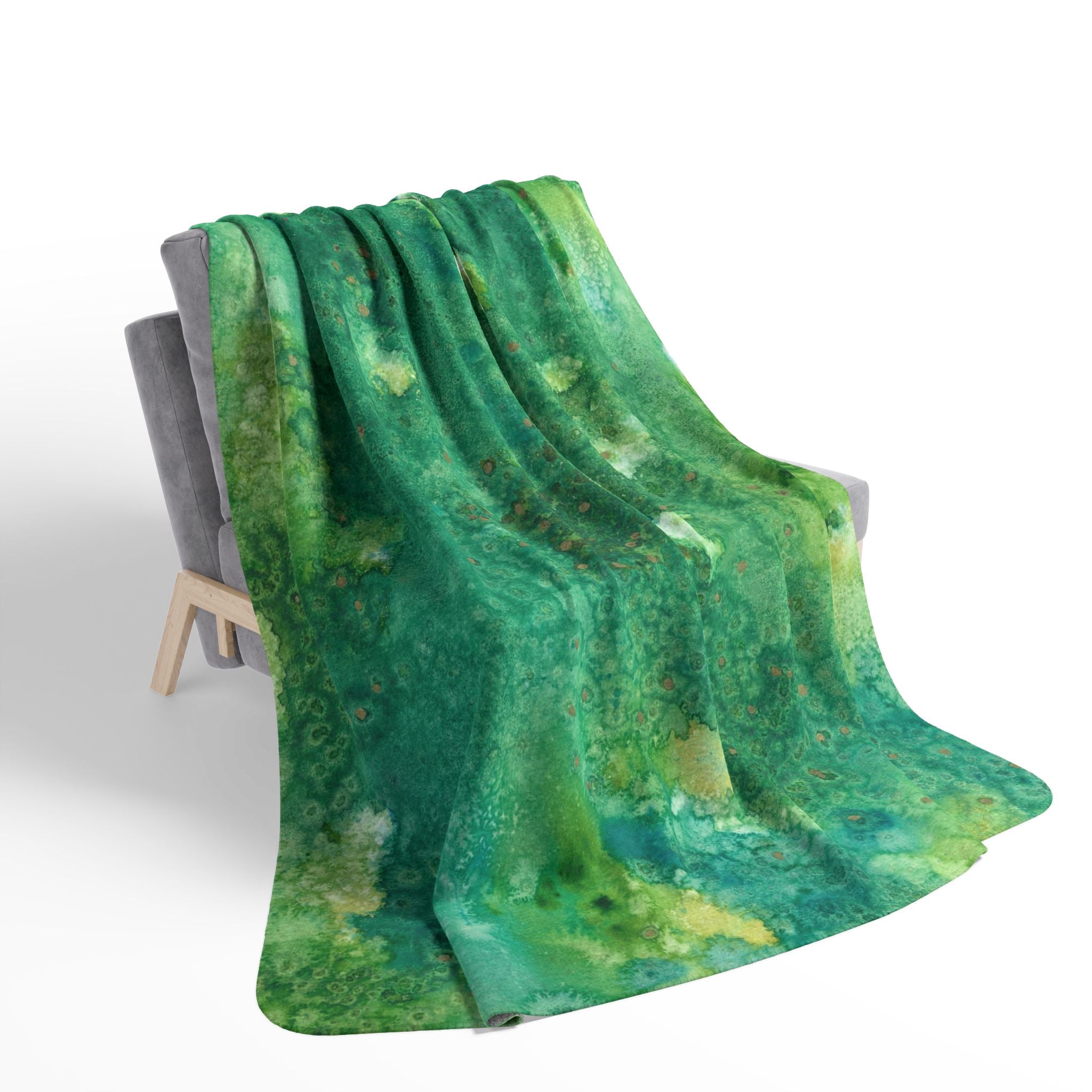 Fleece Throw Blanket, Textured Sherpa Underside, Hemmed, 2 Sizes. Colourful Abstract Design. Perfect for Bedroom, Living Room, or Special Gift #79 Abundance Cometh