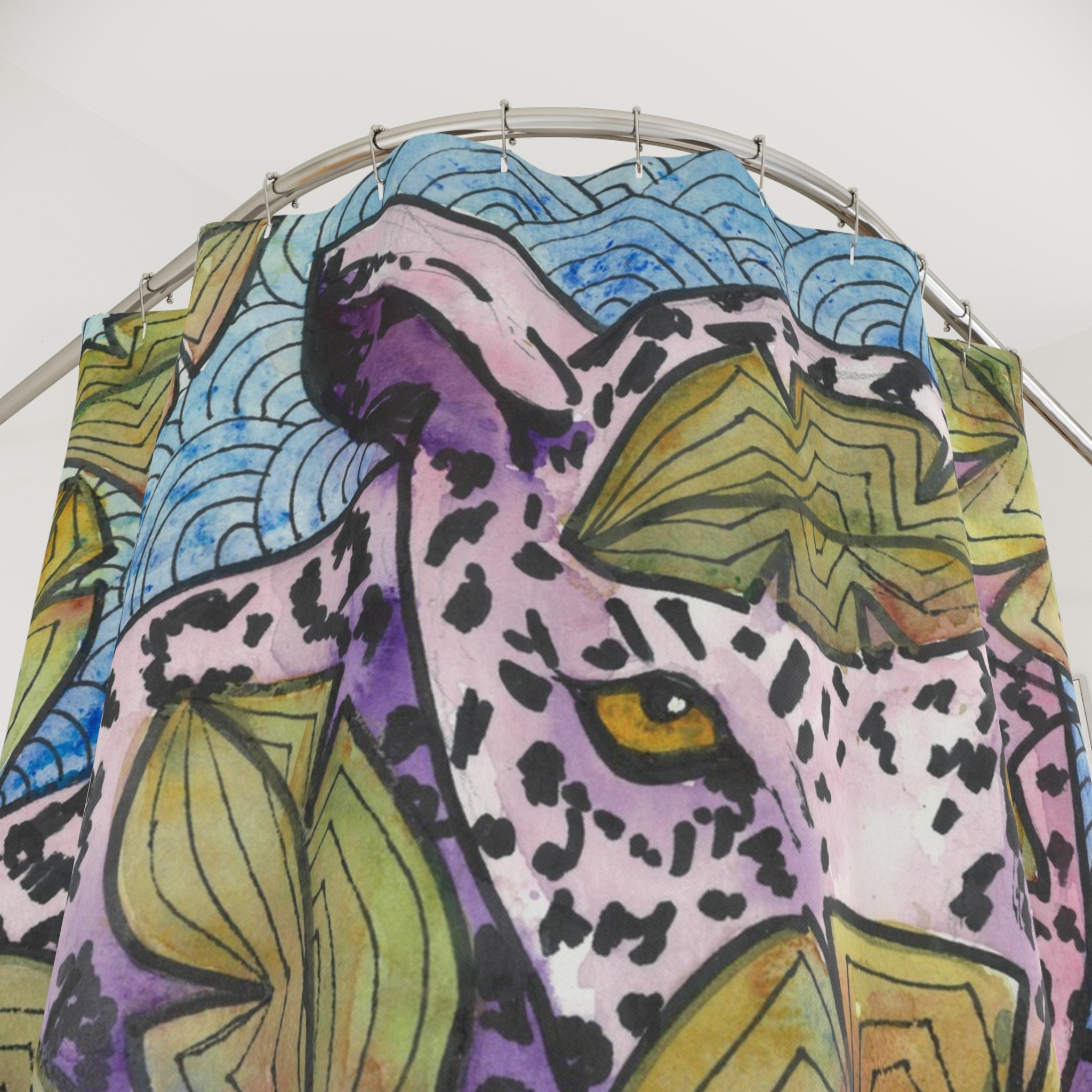 Beautiful Shower Curtains to Refresh Your Bathroom. Colourful Abstract Designs. Perfect For Your Bathroom or Special House-Warming Gift #76 Purrfect Blend