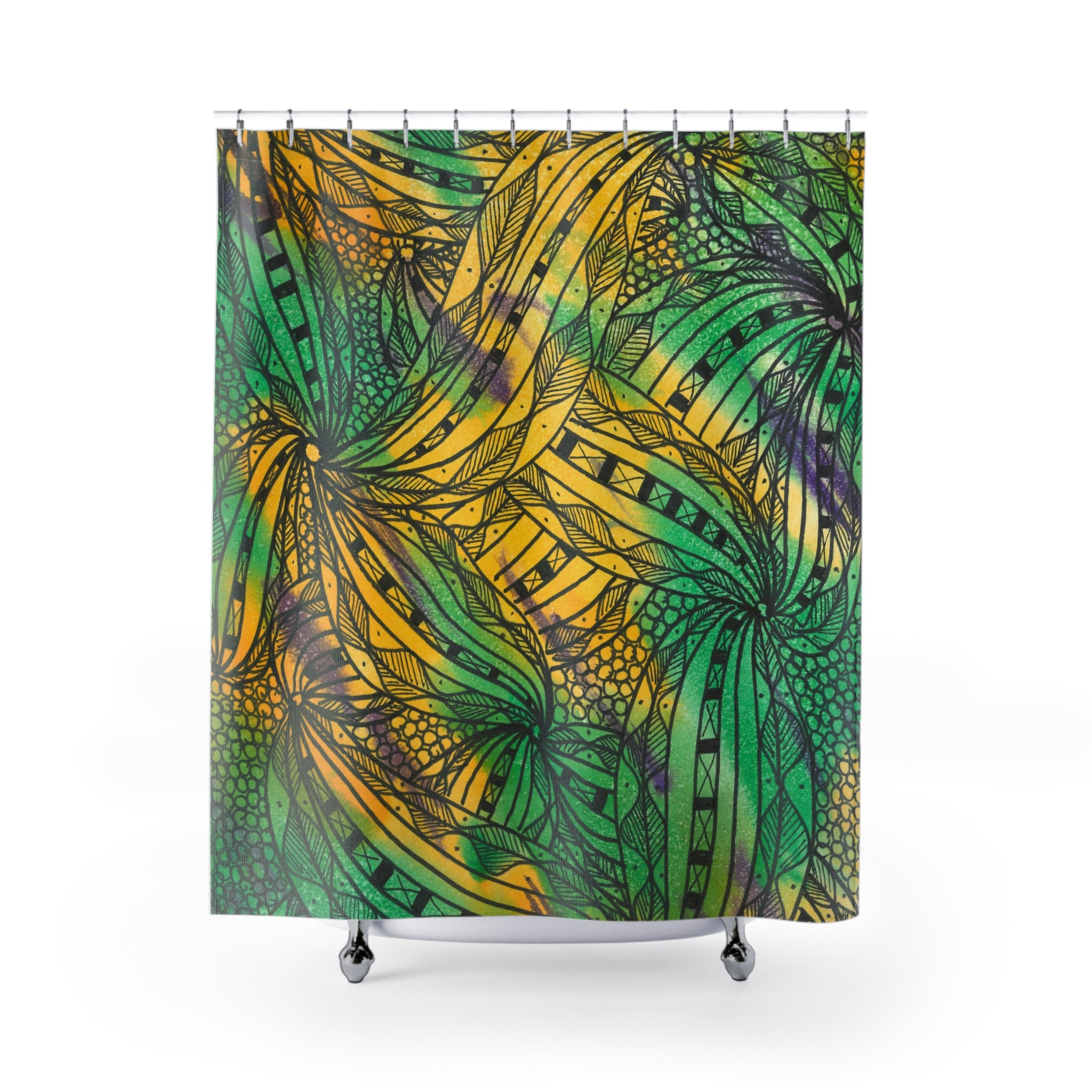 Beautiful Shower Curtains to Refresh Your Bathroom. Colourful Abstract Designs. Perfect For Your Bathroom or Special House-Warming Gift #37 Shrubbery