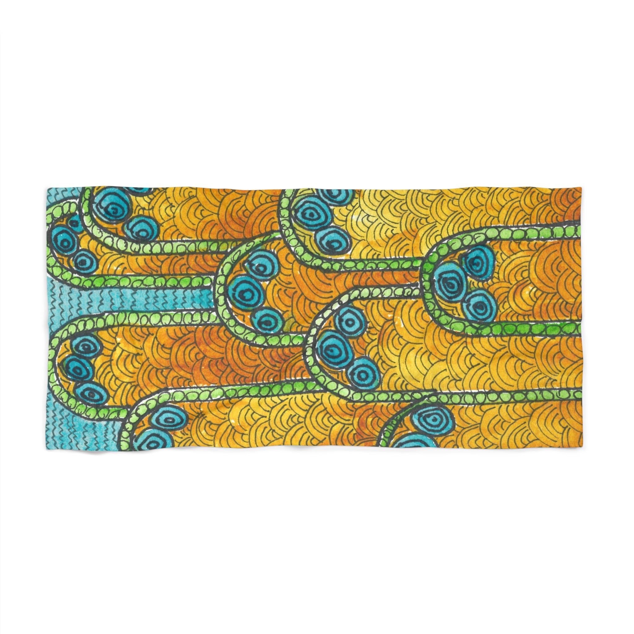 Colourful Abstract Beach Towels, Cotton Loop backing for Durability, 2 Sizes.  For Family and friends or a Special Gift #87 Belgrade Impressions