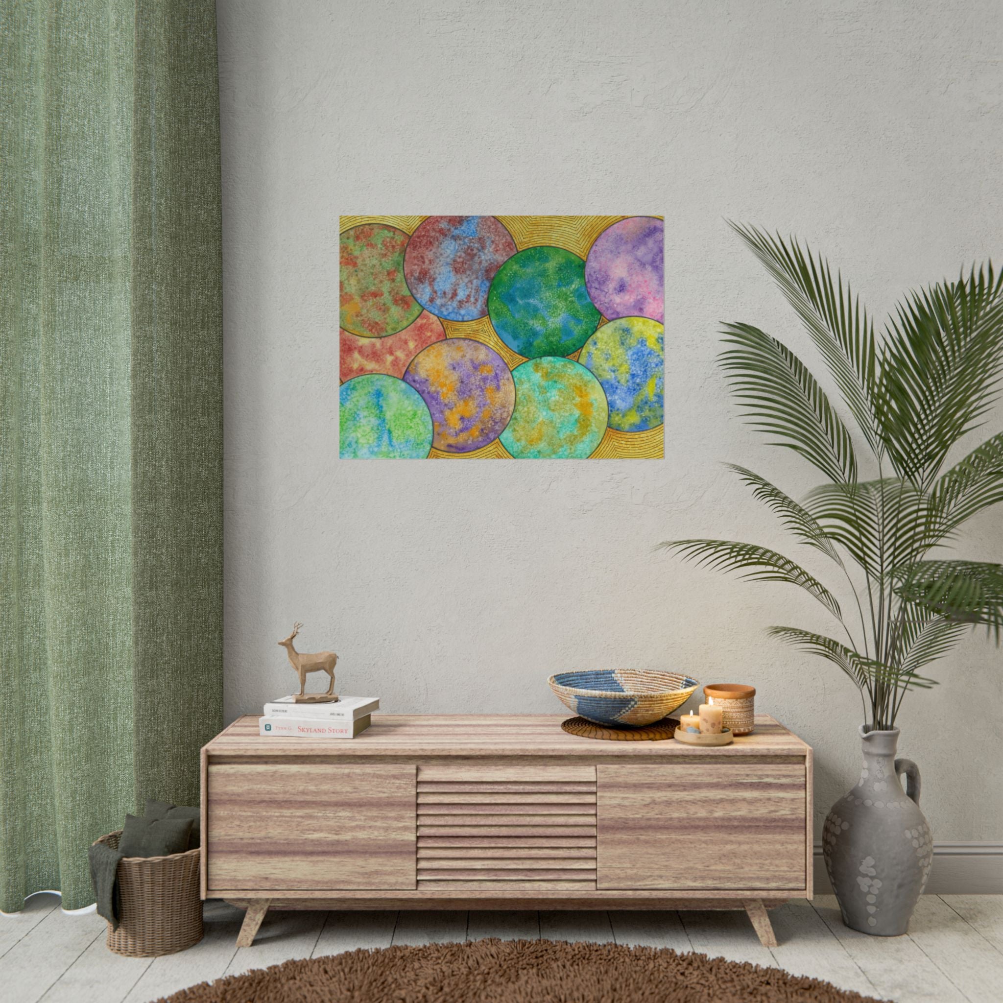 Large Colourful Wall Art, Posters & Prints, For Office, Bedroom or Living Room, or Special Gift #61 Worlds Apart