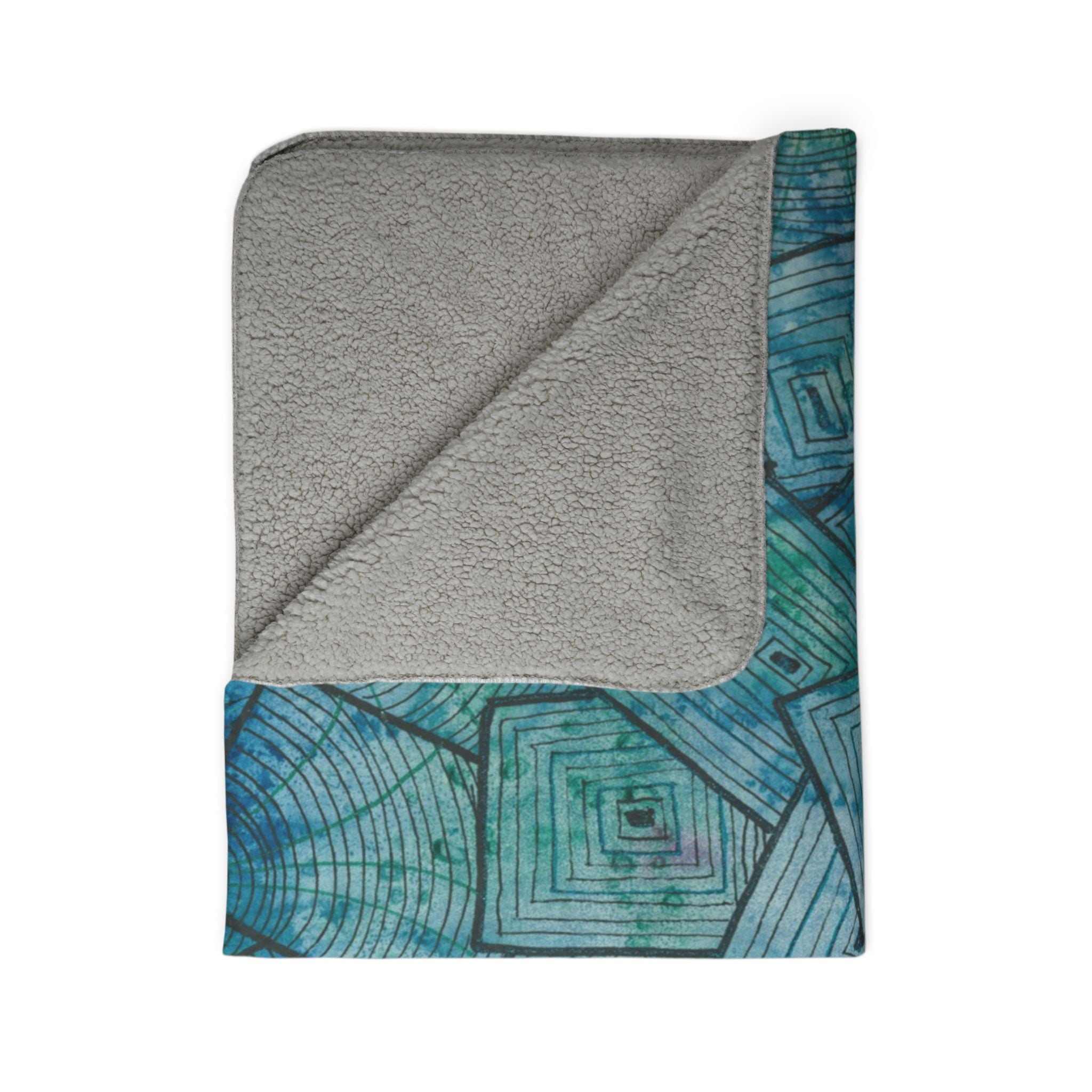 Fleece Throw Blanket, Textured Sherpa Underside, Hemmed, 2 Sizes. Colourful Abstract Design. Perfect for Bedroom, Living Room, or Special Gift #65 And The AnswerIs