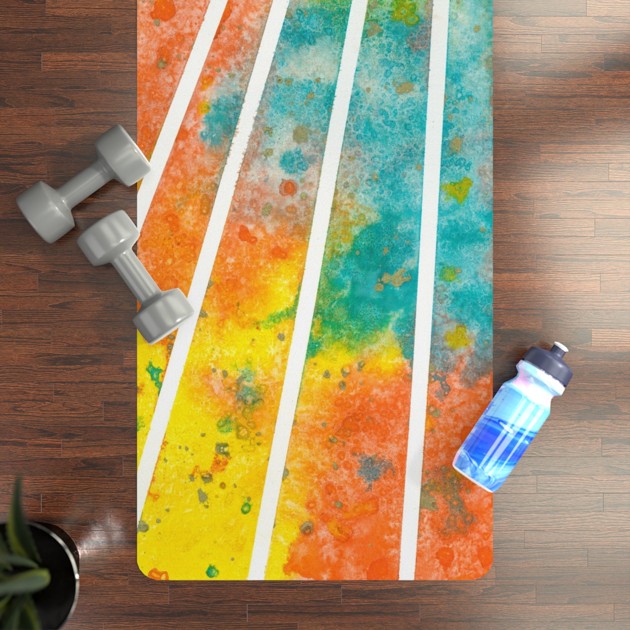 Yoga Mats and Gym Mats. Colourful Abstract Designs. Perfect for Home, Yoga or Gym Class, or a Special Gift #101 Your Energy Radiates