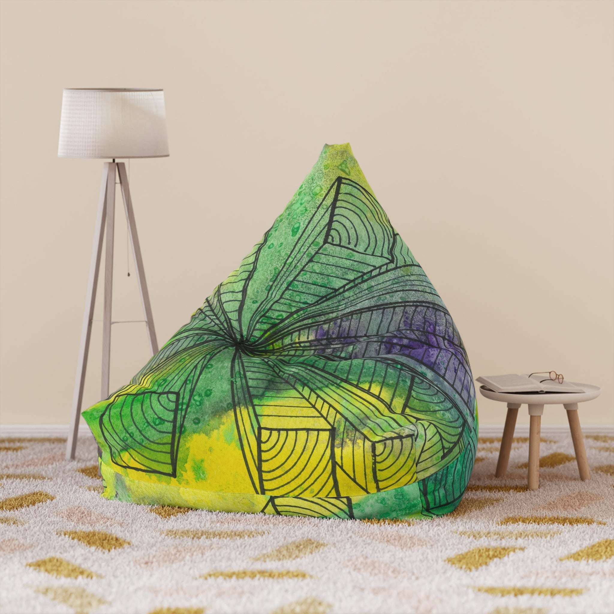 Bean Bag Chair Covers For Indoor & Outdoor - 2 Sizes - Exciting Abstract Design #89 The Wayseers