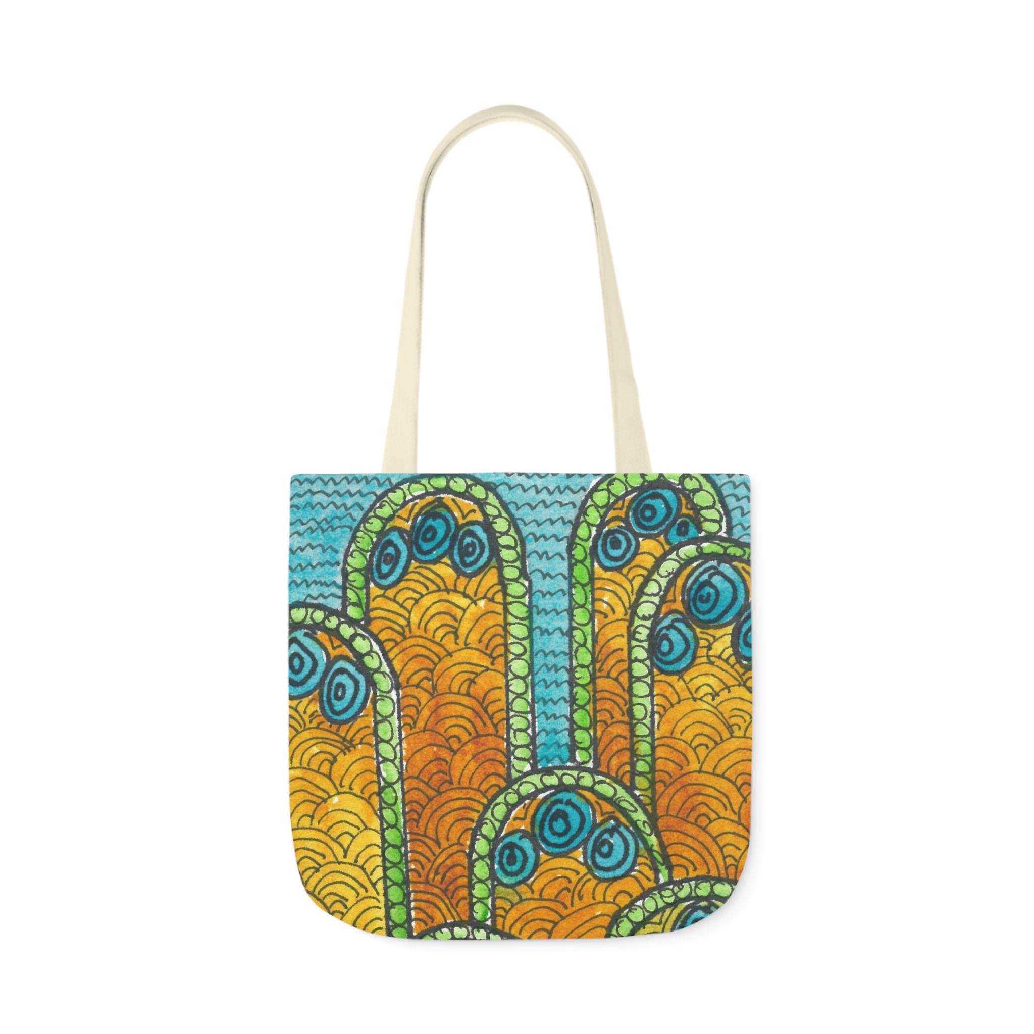 Canvas Tote Bags, Colourful Abstract Designs, 5-Color Straps, 3 Sizes.  For Family and friends or a Special Gift #87 Belgrade Impressions
