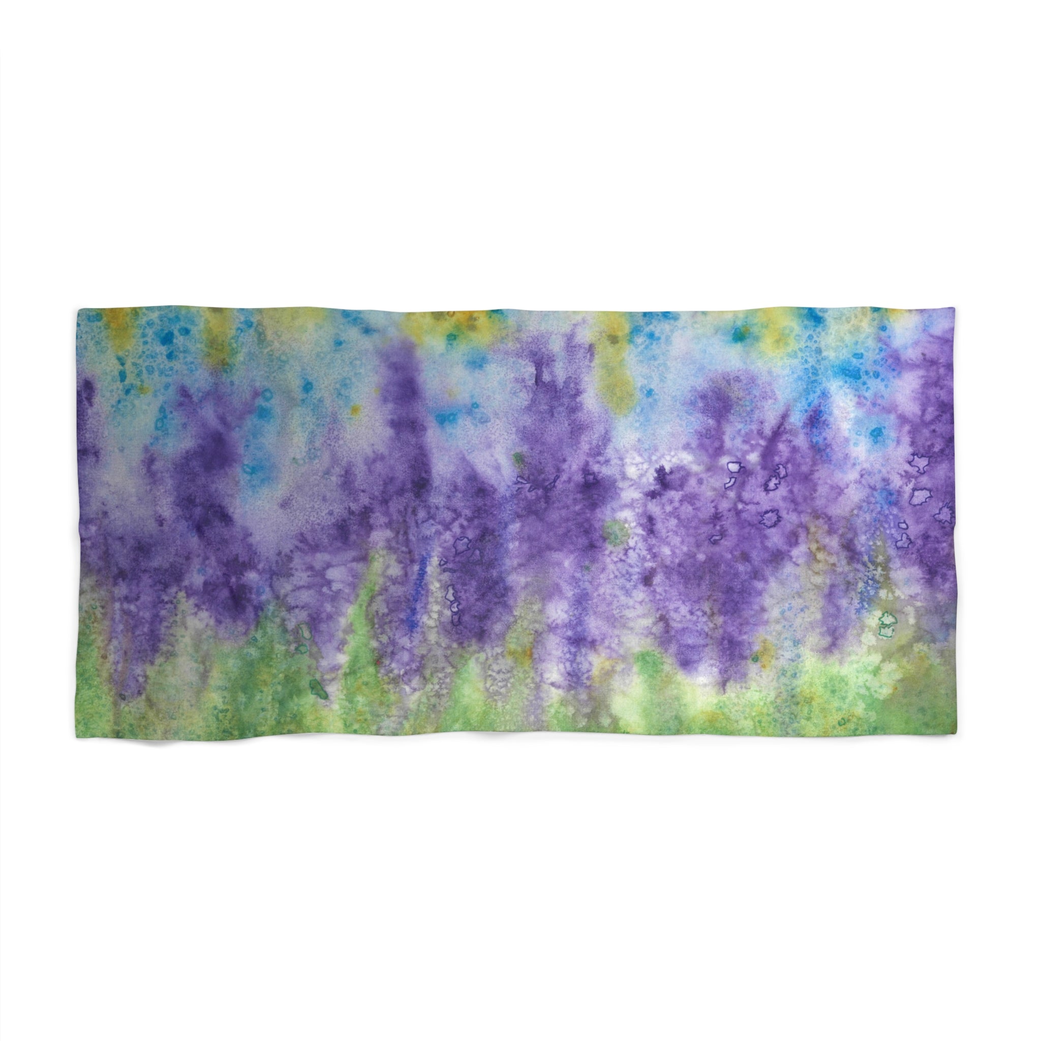 Colourful Abstract Beach Towels, Cotton Loop backing for Durability, 2 Sizes.  For Family and friends or a Special Gift #74 Lavender Fields