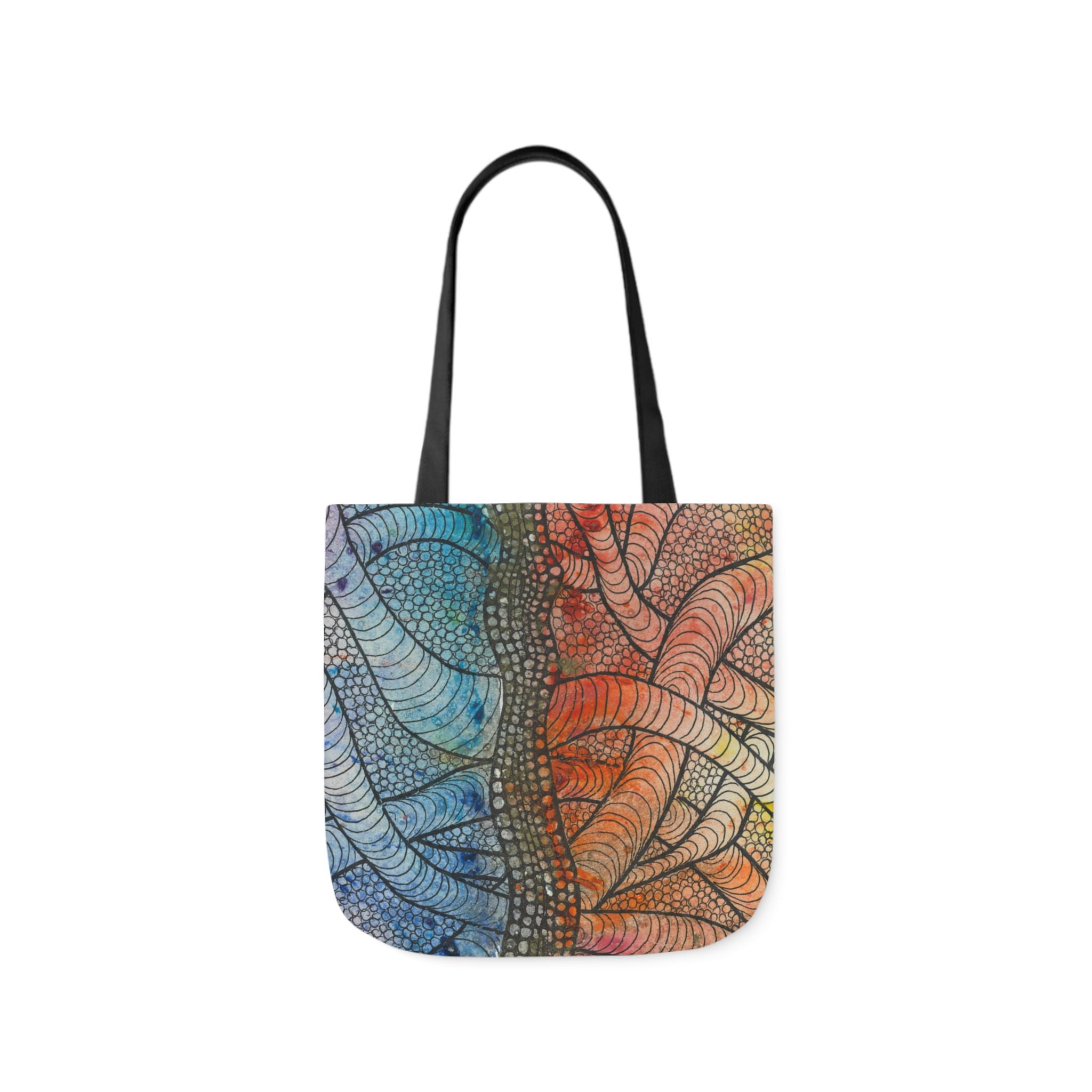 Canvas Tote Bags, Colourful Abstract Designs, 5-Color Straps, 3 Sizes.  For Family and friends or a Special Gift #72 After The End