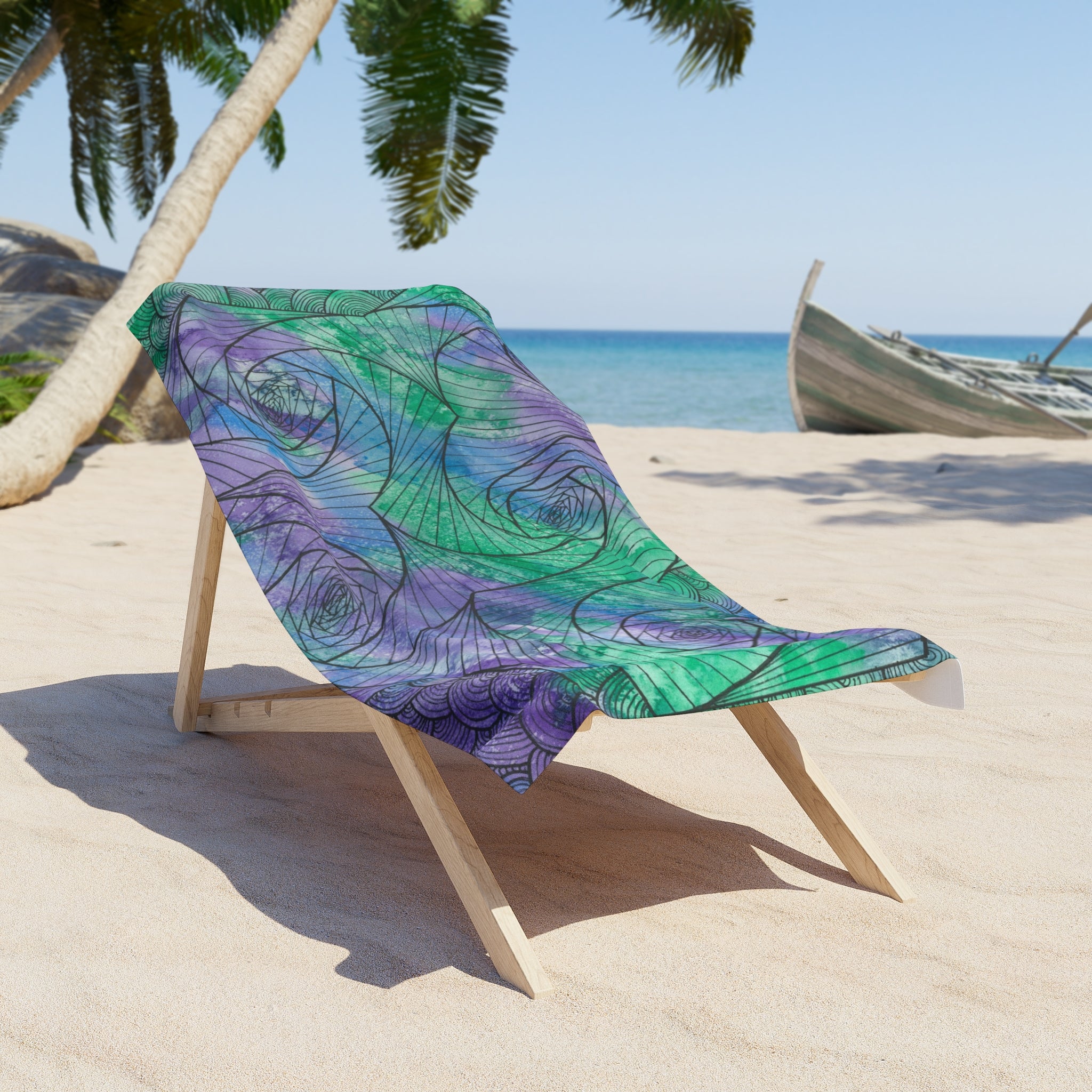 Colourful Abstract Beach Towels, Cotton Loop backing for Durability, 2 Sizes.  For Family and friends or a Special Gift #50 If Not Now When