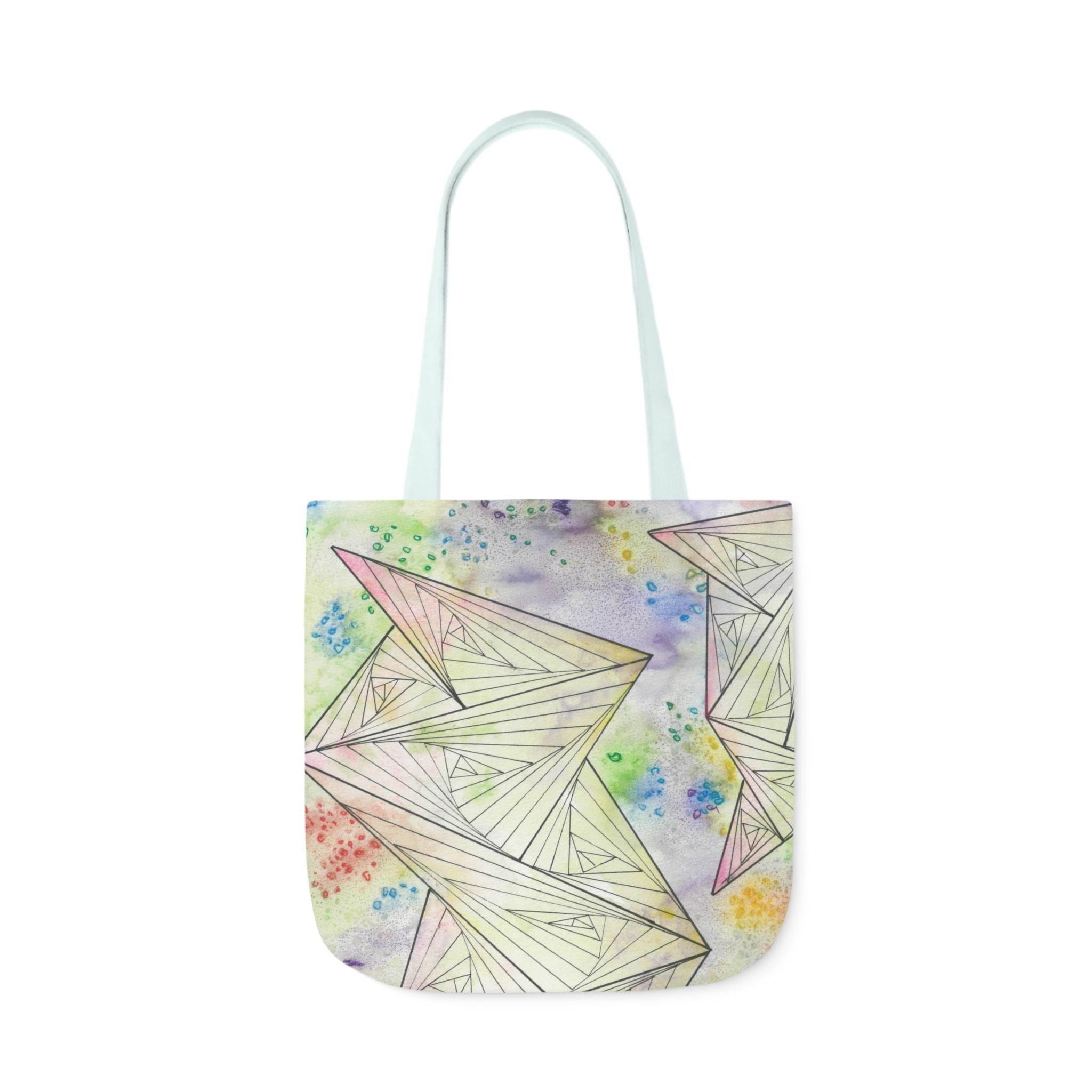 Canvas Tote Bags, Colourful Abstract Designs, 5-Color Straps, 3 Sizes.  For Family and friends or a Special Gift #59 Your Choice