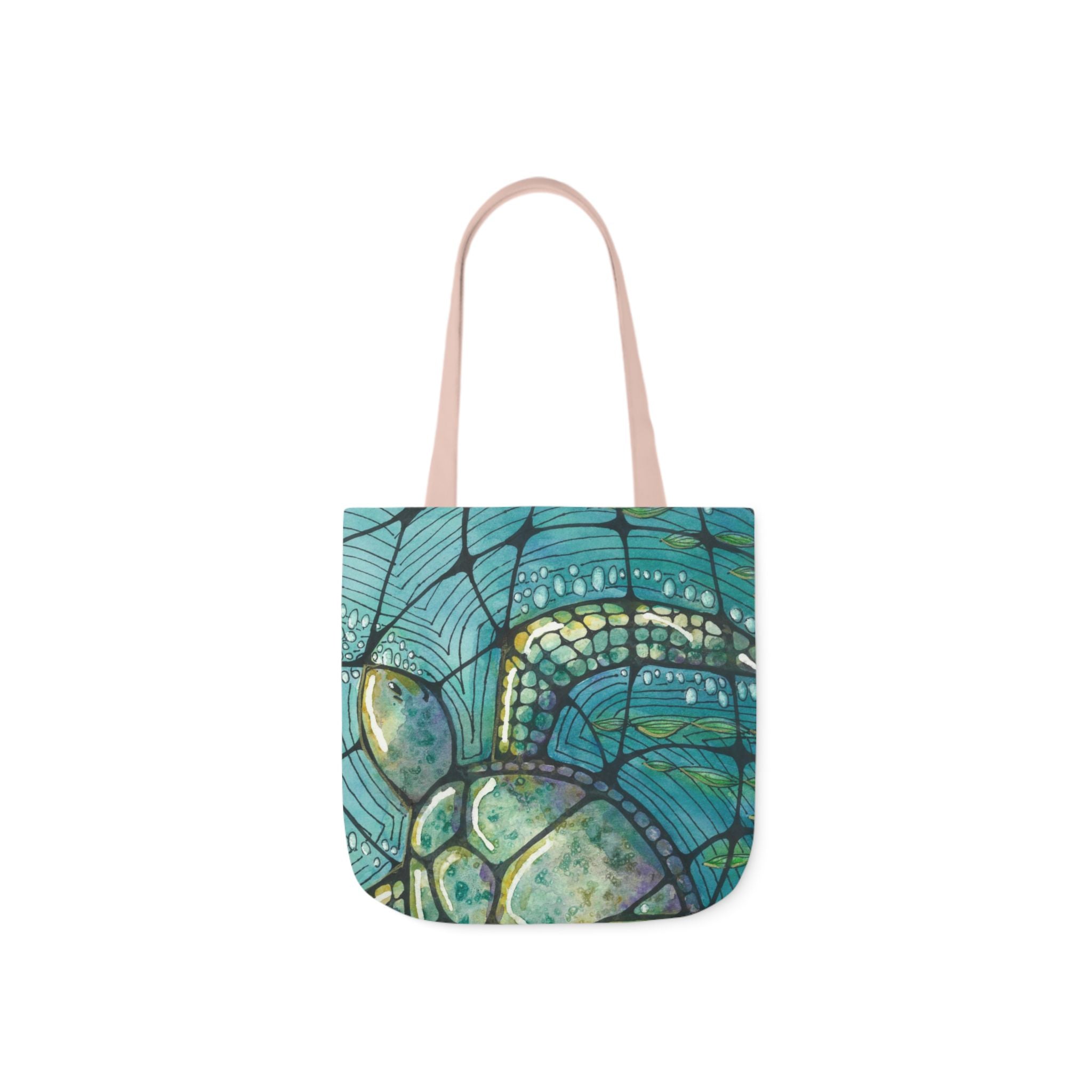 Canvas Tote Bags, Colourful Abstract Designs, 5-Color Straps, 3 Sizes.  For Family and friends or a Special Gift #73 Turtling Along