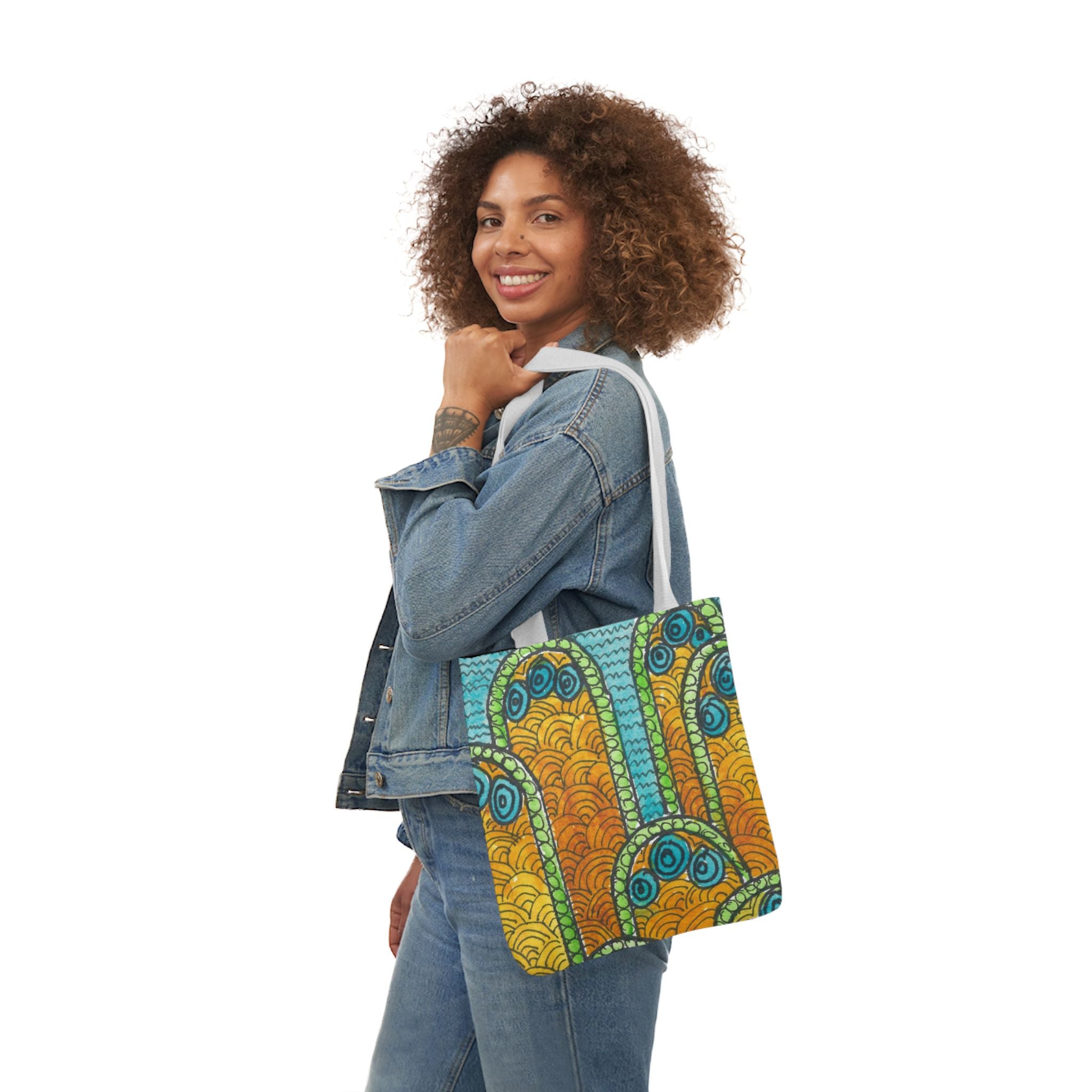 Canvas Tote Bags, Colourful Abstract Designs, 5-Color Straps, 3 Sizes.  For Family and friends or a Special Gift #87 Belgrade Impressions
