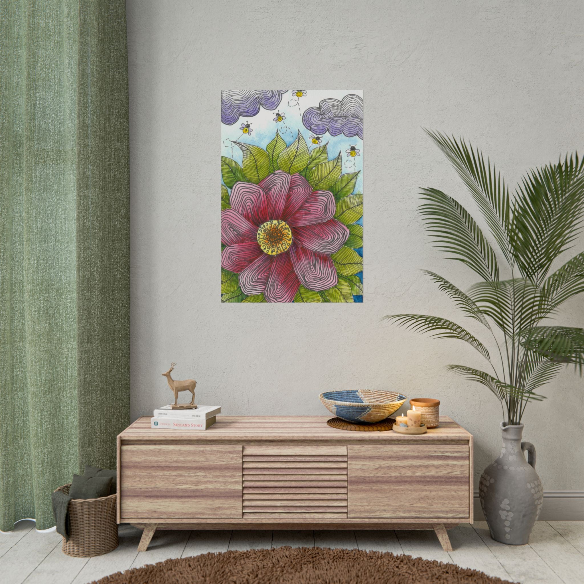 Large Colourful Wall Art, Posters & Prints, For Office, Bedroom or Living Room, or Special Gift #4 Bloom'n