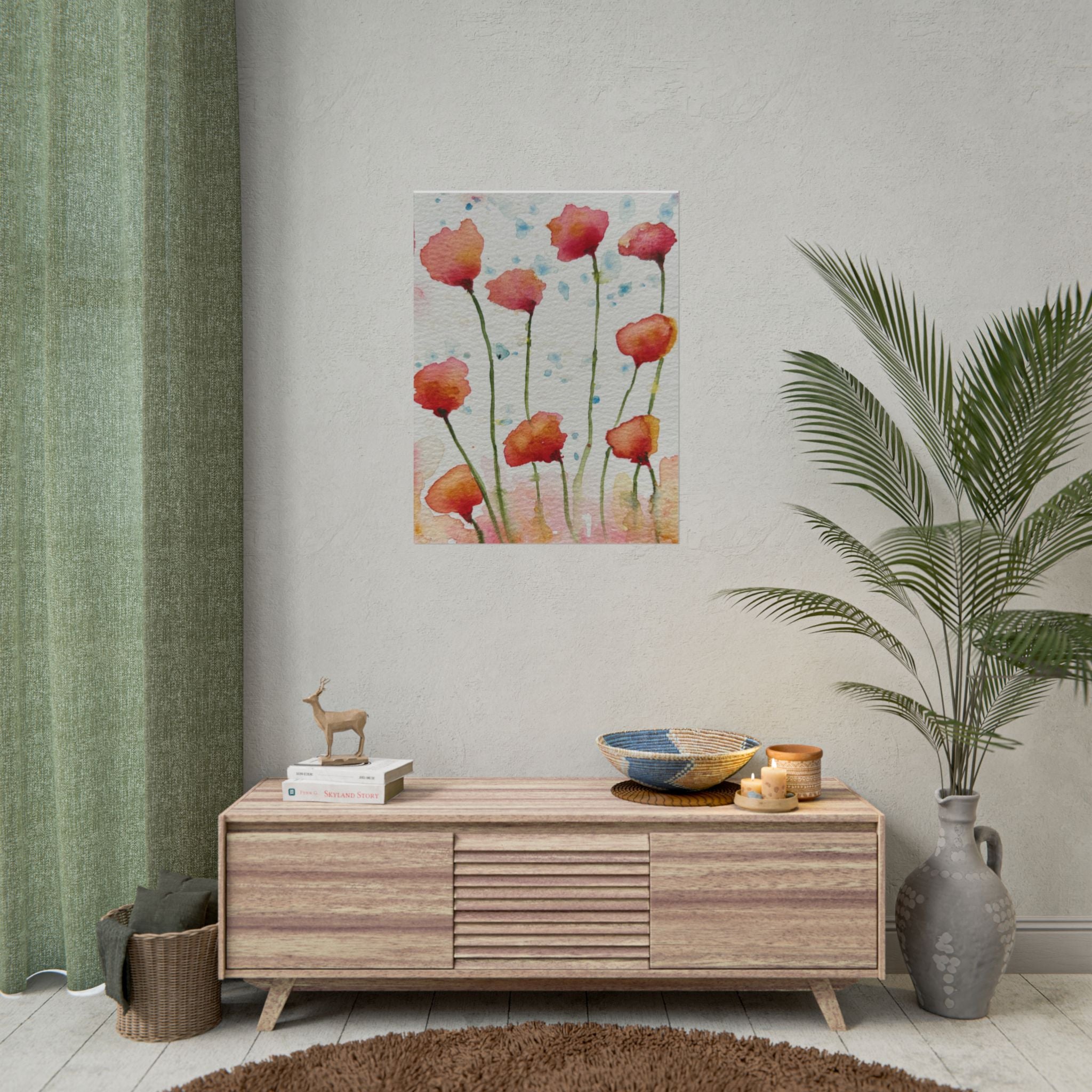 Large Colourful Wall Art, Posters & Prints, For Office, Bedroom or Living Room, or Special Gift #94 Poppies Galore