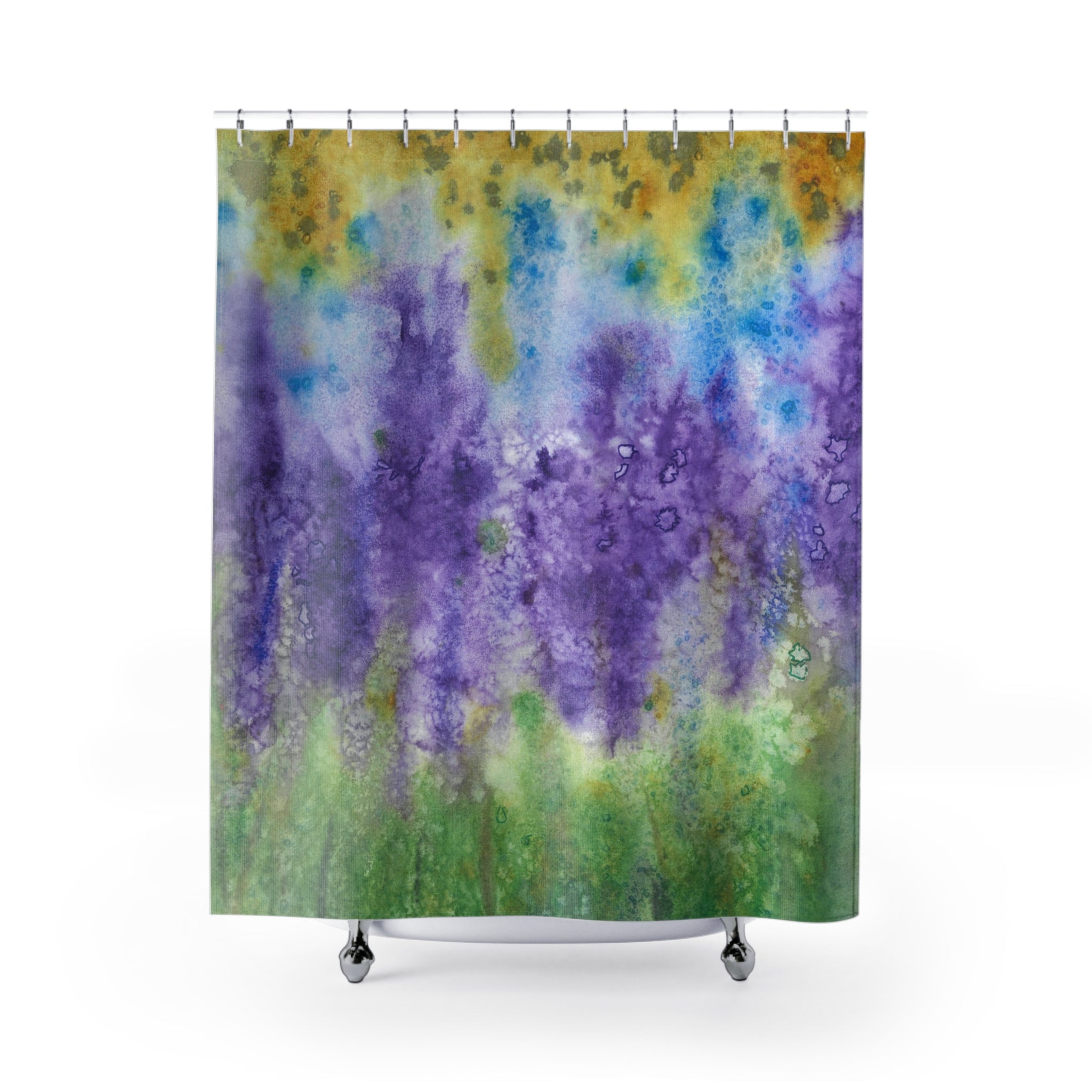 Beautiful Shower Curtains to Refresh Your Bathroom. Colourful Abstract Designs. Perfect For Your Bathroom or Special House-Warming Gift #74 Lavender Fields