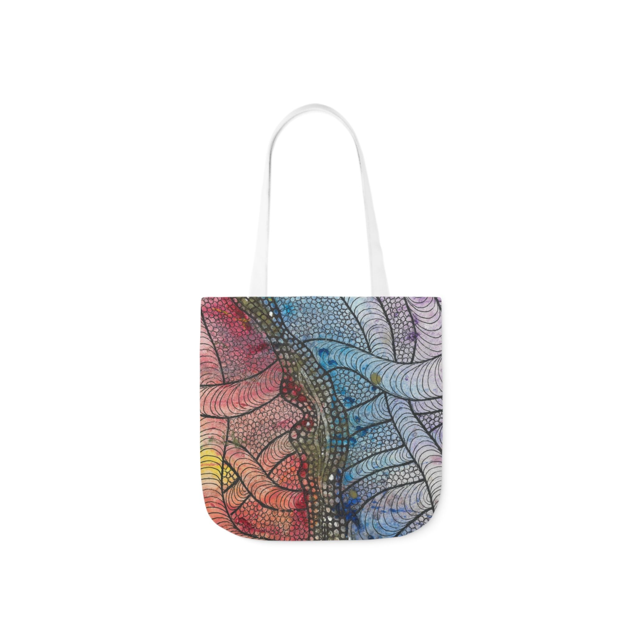 Canvas Tote Bags, Colourful Abstract Designs, 5-Color Straps, 3 Sizes.  For Family and friends or a Special Gift #72 After The End