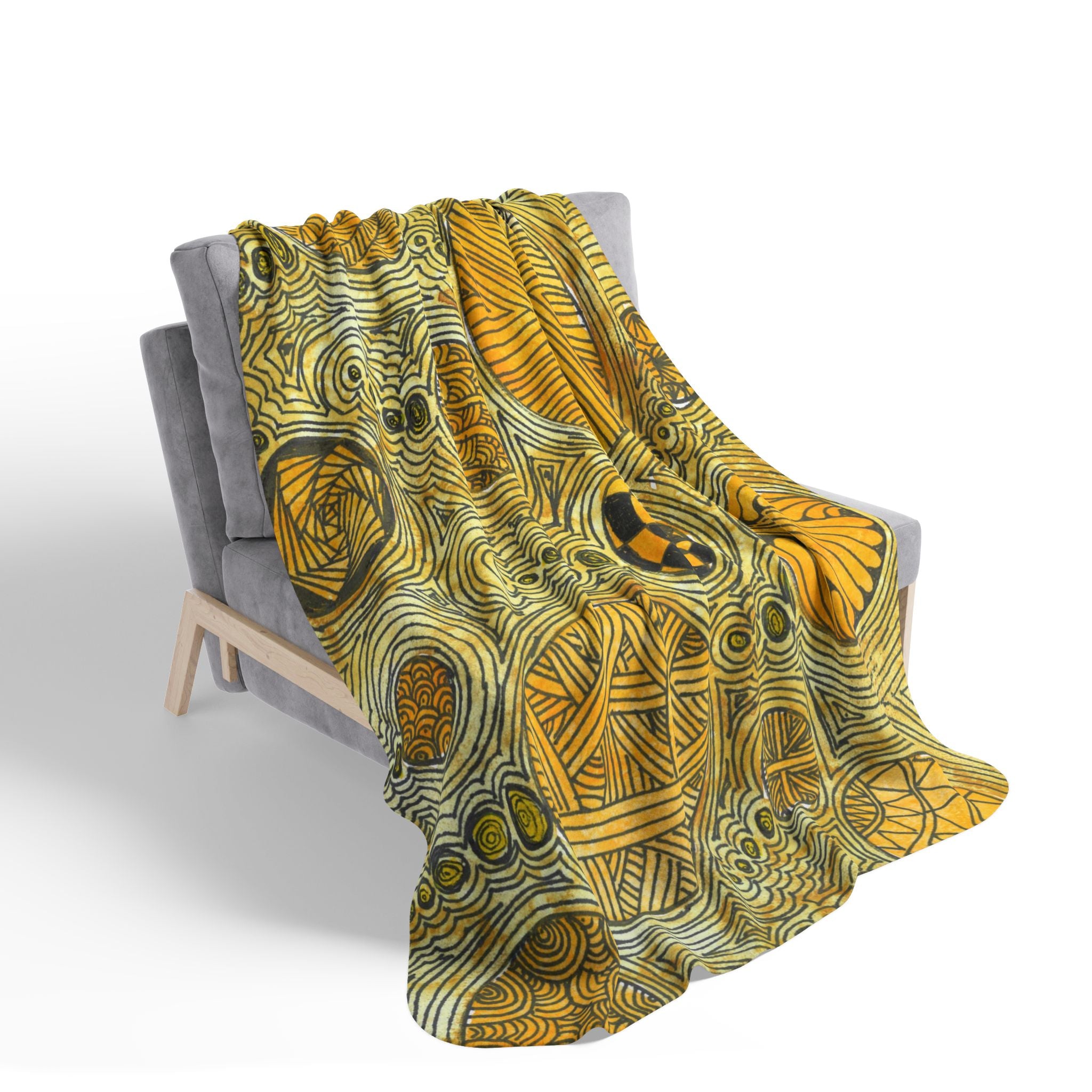 Fleece Throw Blanket, Textured Sherpa Underside, Hemmed, 2 Sizes. Colourful Abstract Design. Perfect for Bedroom, Living Room, or Special Gift #38 The Conversationalist