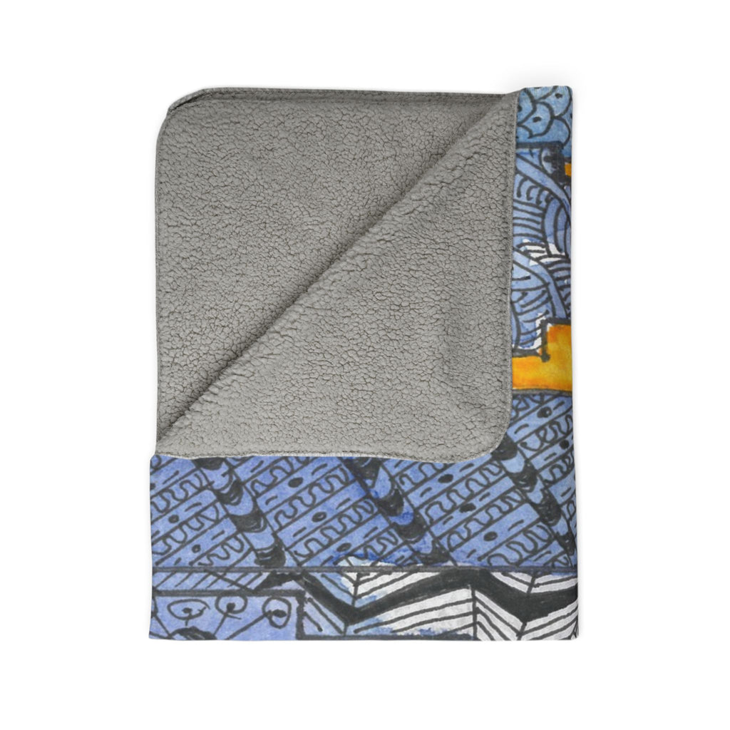 Fleece Throw Blanket, Textured Sherpa Underside, Hemmed, 2 Sizes. Colourful Abstract Design. Perfect for Bedroom, Living Room, or Special Gift #5 In The Shadows