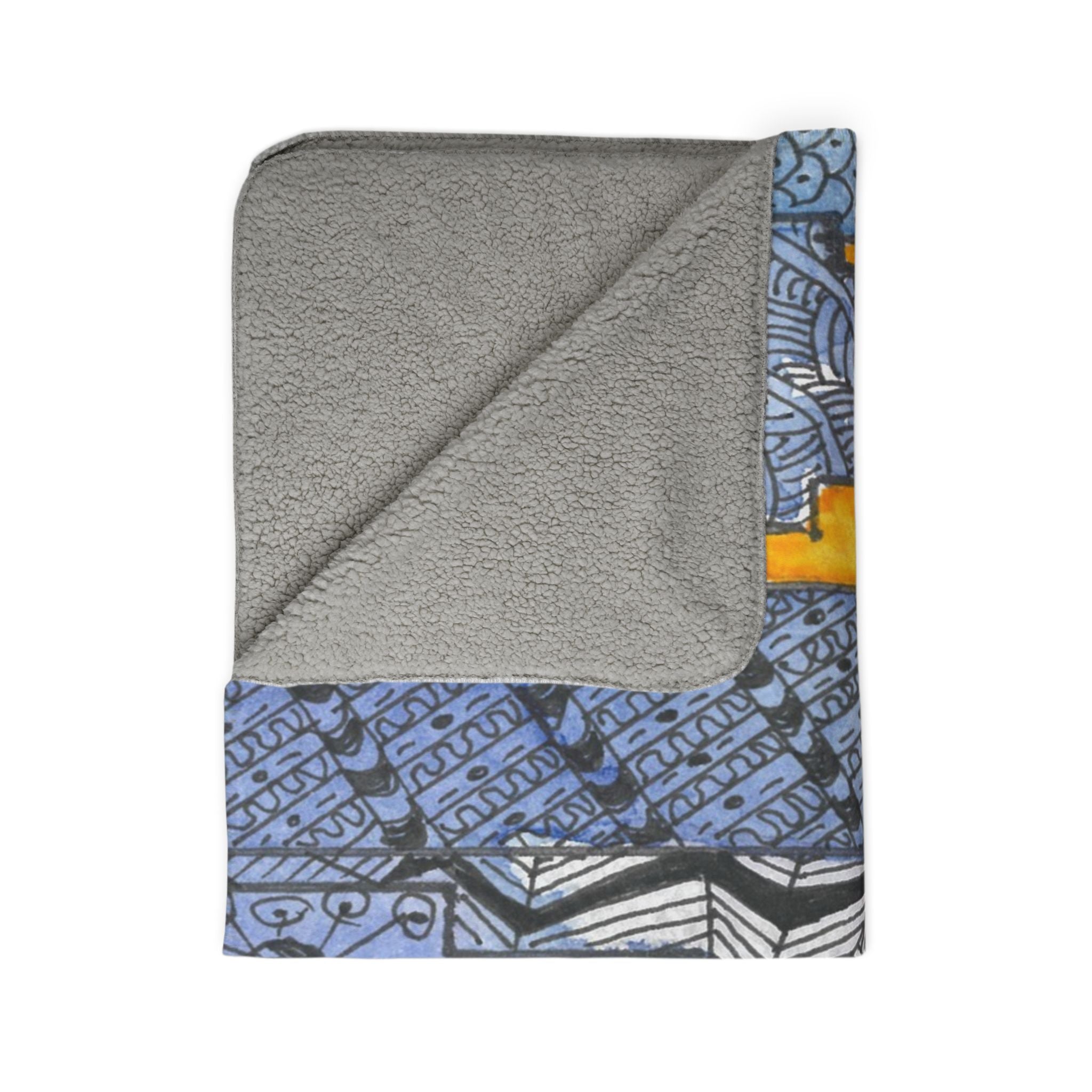 Fleece Throw Blanket, Textured Sherpa Underside, Hemmed, 2 Sizes. Colourful Abstract Design. Perfect for Bedroom, Living Room, or Special Gift #5 In The Shadows