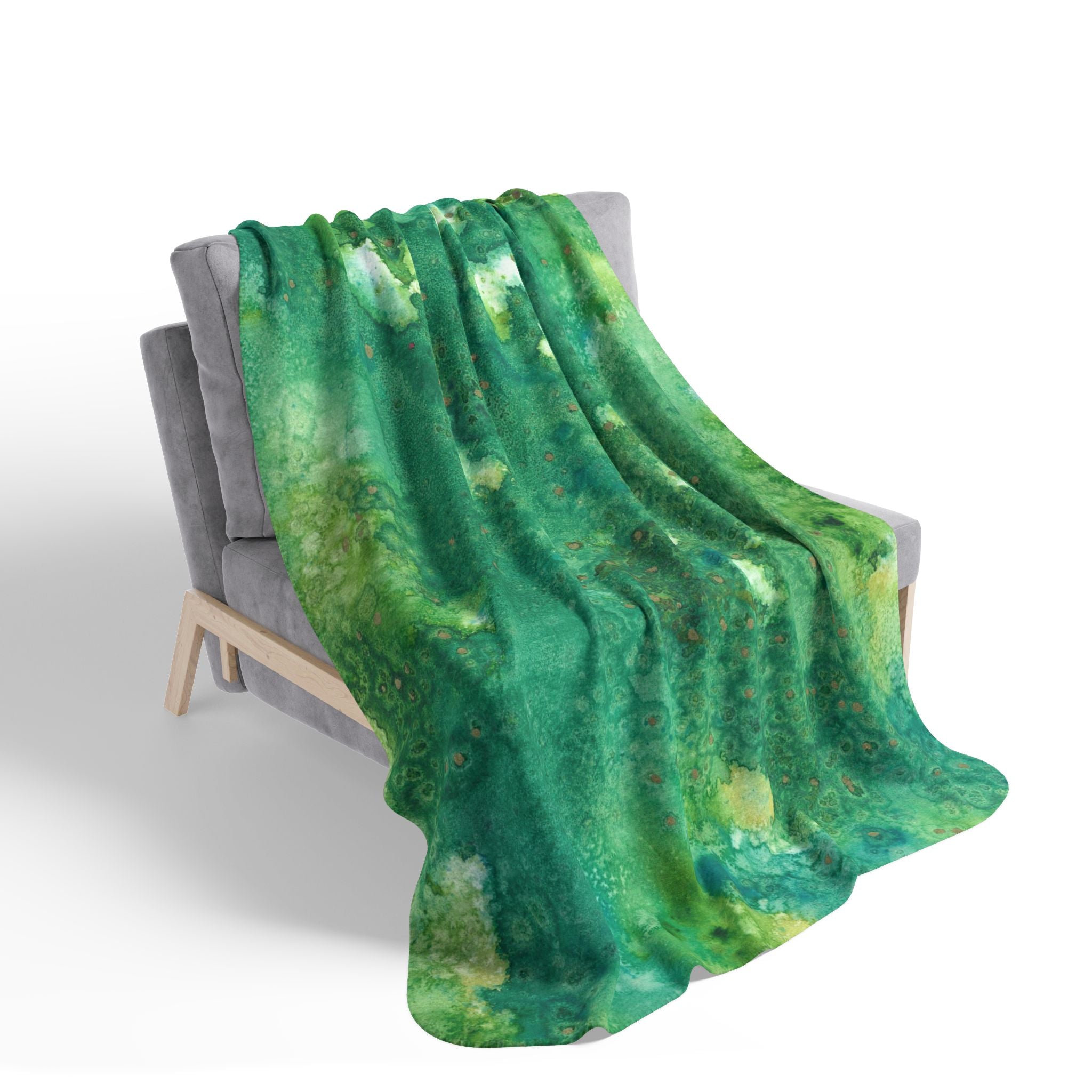 Fleece Throw Blanket, Textured Sherpa Underside, Hemmed, 2 Sizes. Colourful Abstract Design. Perfect for Bedroom, Living Room, or Special Gift #79 Abundance Cometh