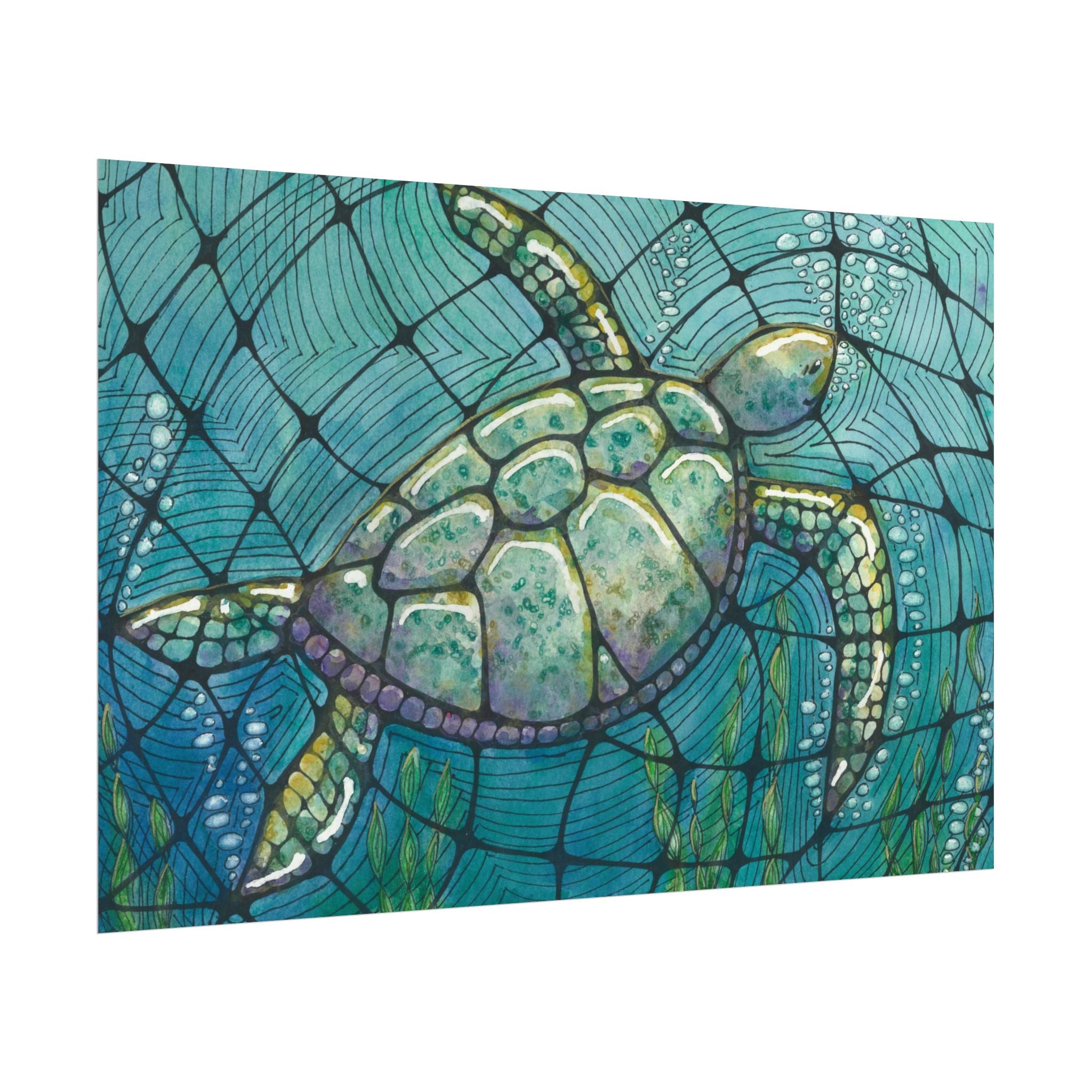 Large Colourful Wall Art, Posters & Prints, For Office, Bedroom or Living Room, or Special Gift #73 Turtling Along