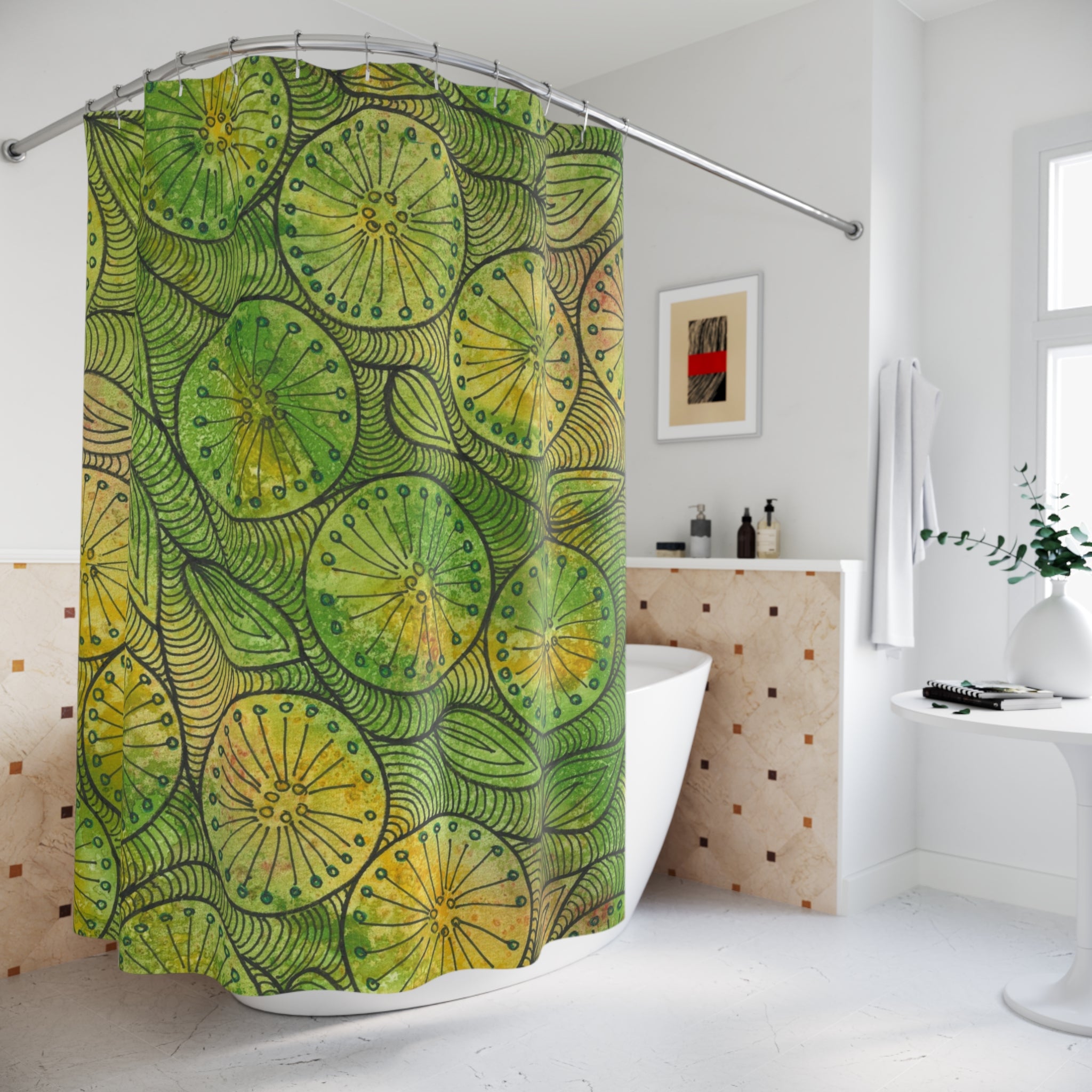 Beautiful Shower Curtains to Refresh Your Bathroom. Colourful Abstract Designs. Perfect For Your Bathroom or Special House-Warming Gift #63 Margarita Mondays