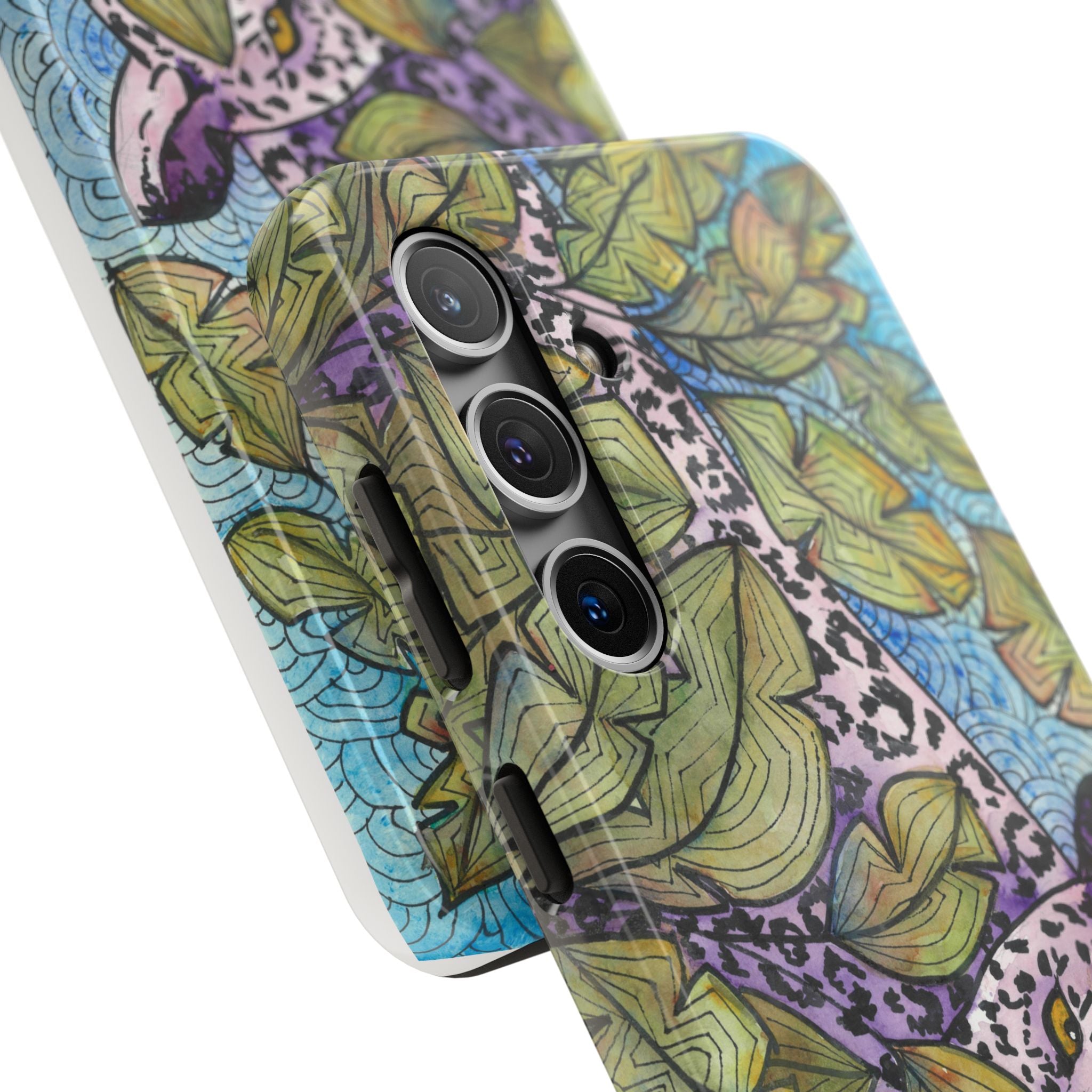 Tough Phone Case - All iPhones and Samsung Galaxys - Exciting Abstract Design #76 Purrfect Blend