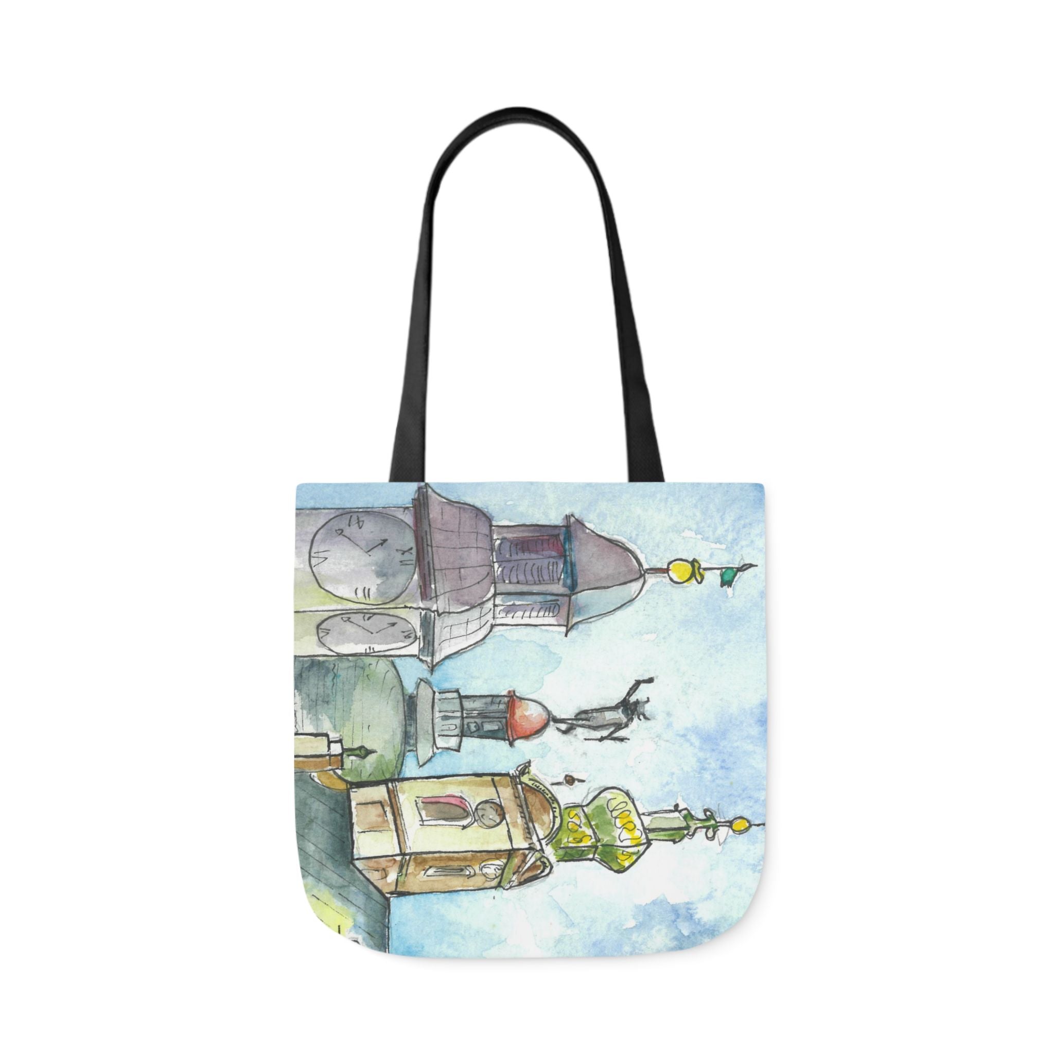 Canvas Tote Bags, Colourful Abstract Designs, 5-Color Straps, 3 Sizes.  For Family and friends or a Special Gift #95 Beautiful Novi Sad