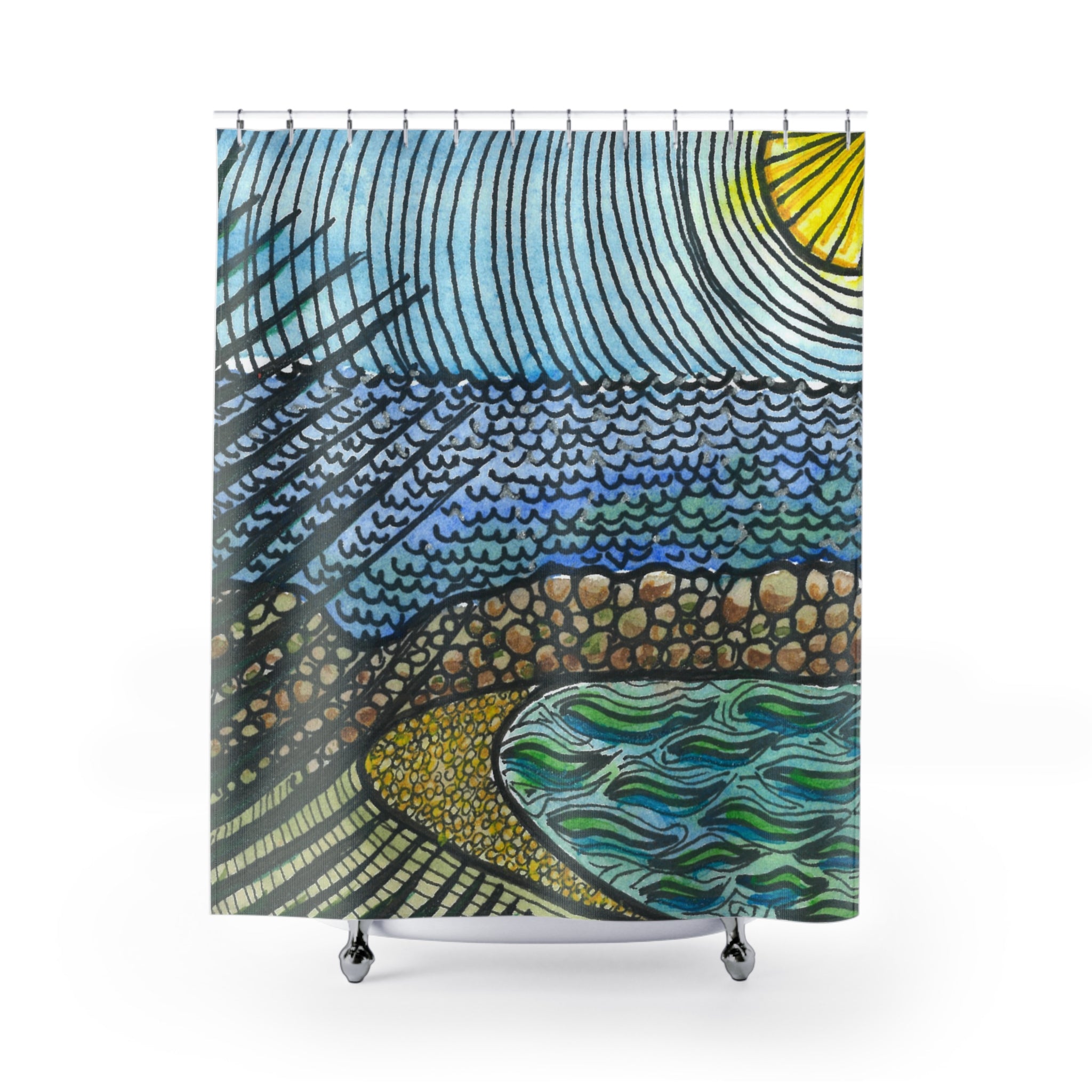 Beautiful Shower Curtains to Refresh Your Bathroom. Colourful Abstract Designs. Perfect For Your Bathroom or Special House-Warming Gift #47 Cottesloe