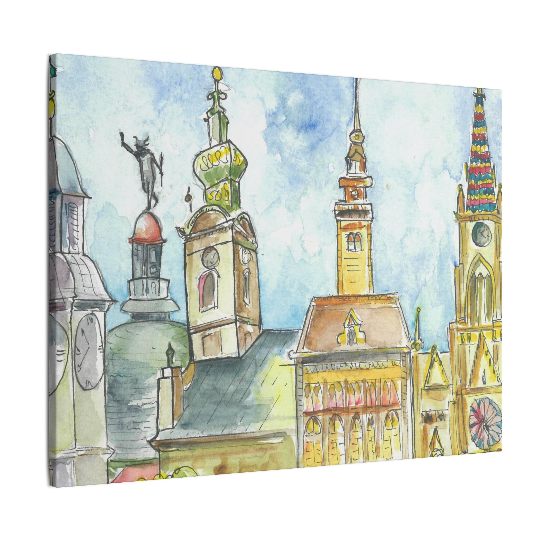 Large Colourful Wall Art, Canvas Prints, For Office, Bedroom or Living Room, or Special Gift #95 Beautiful Novi Sad - Serbia