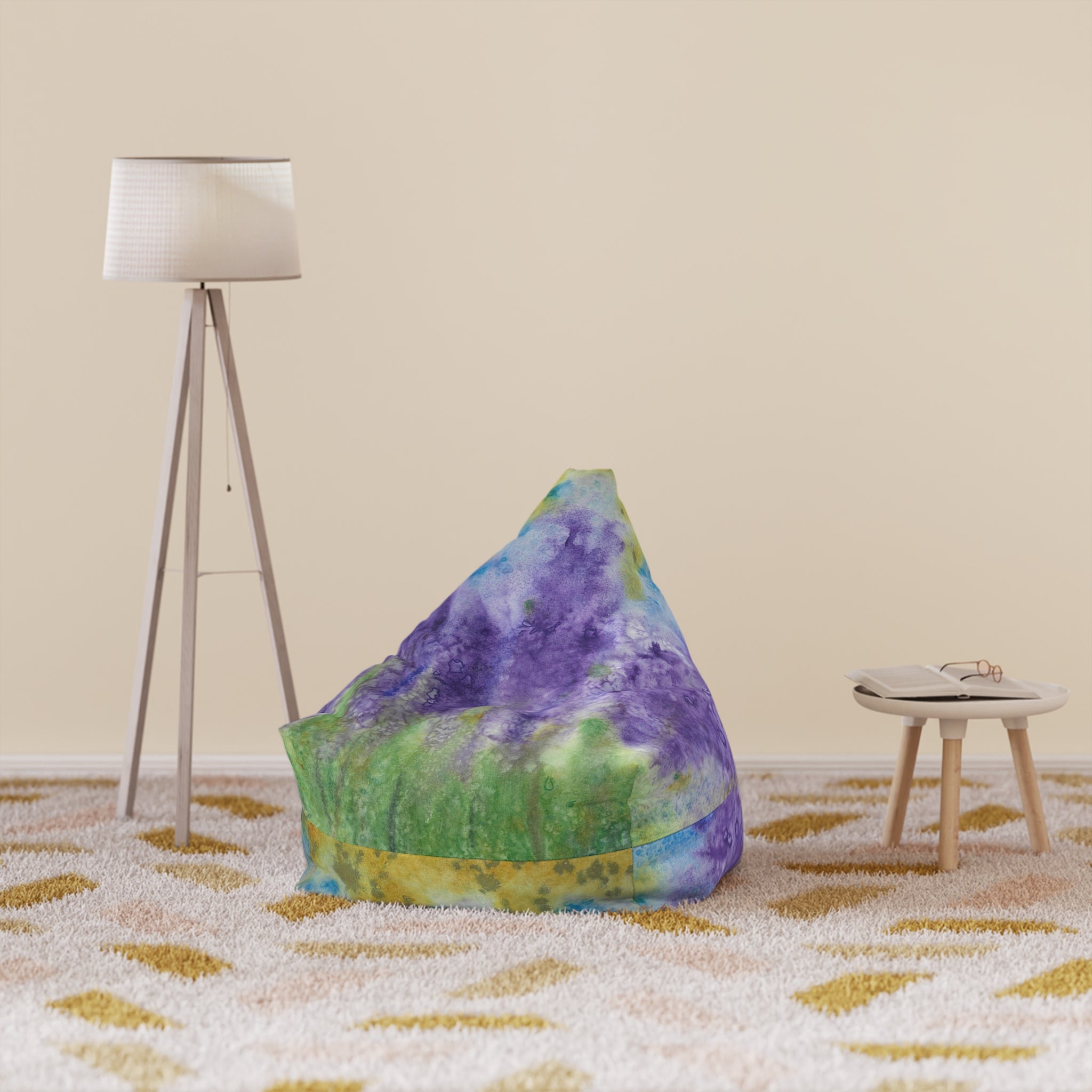 Bean Bag Chair Covers For Indoor & Outdoor - 2 Sizes - Exciting Abstract Design #74 Lavender Fields