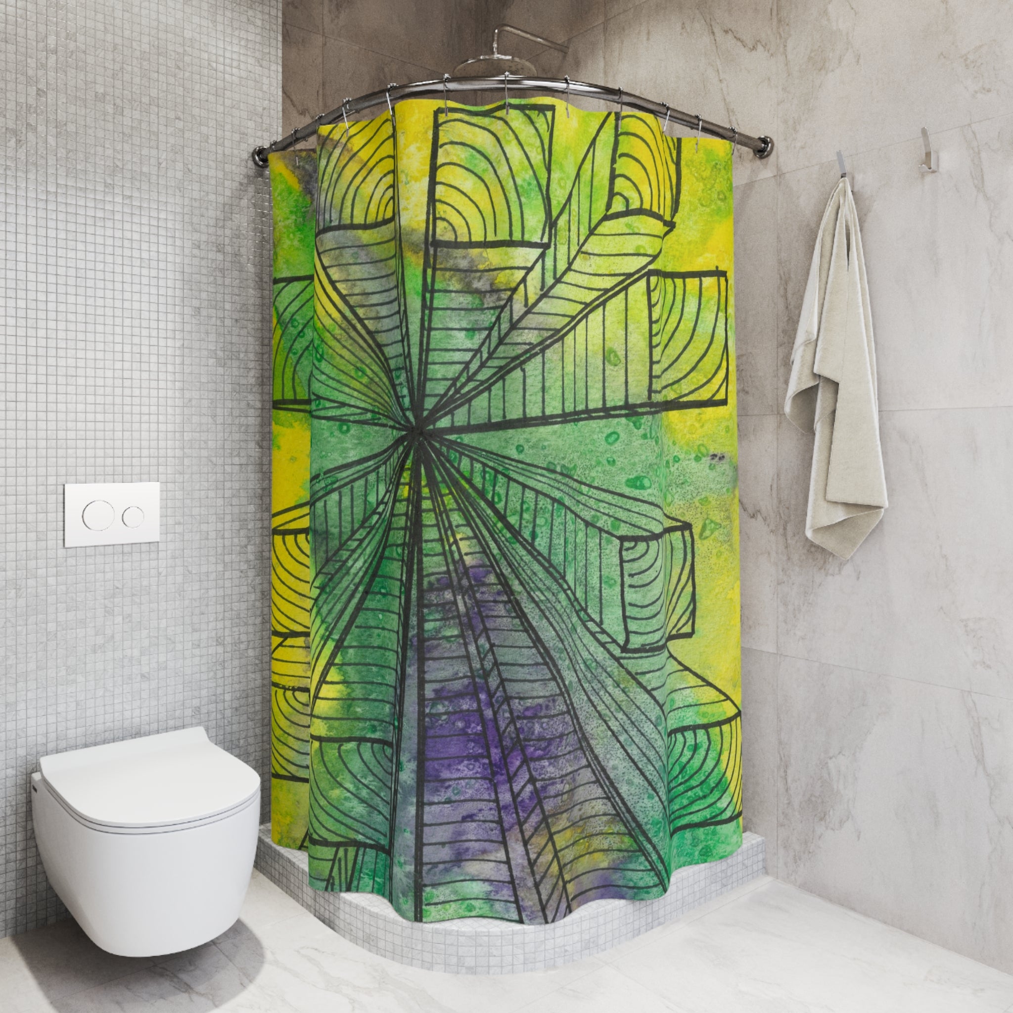 Beautiful Shower Curtains to Refresh Your Bathroom. Colourful Abstract Designs. Perfect For Your Bathroom or Special House-Warming Gift #89 The Wayseers