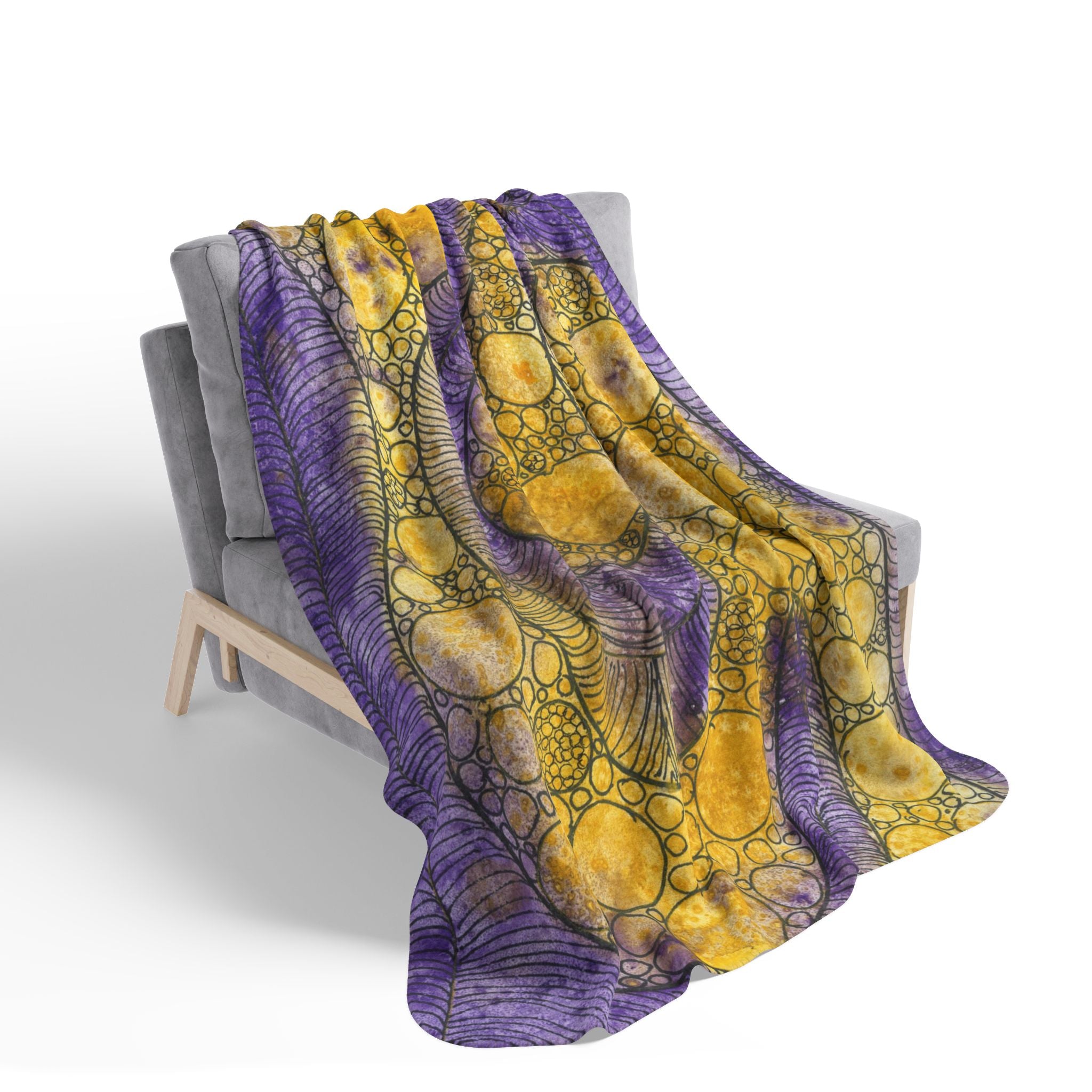 Fleece Throw Blanket, Textured Sherpa Underside, Hemmed, 2 Sizes. Colourful Abstract Design. Perfect for Bedroom, Living Room, or Special Gift #64 Is Now A Good Time